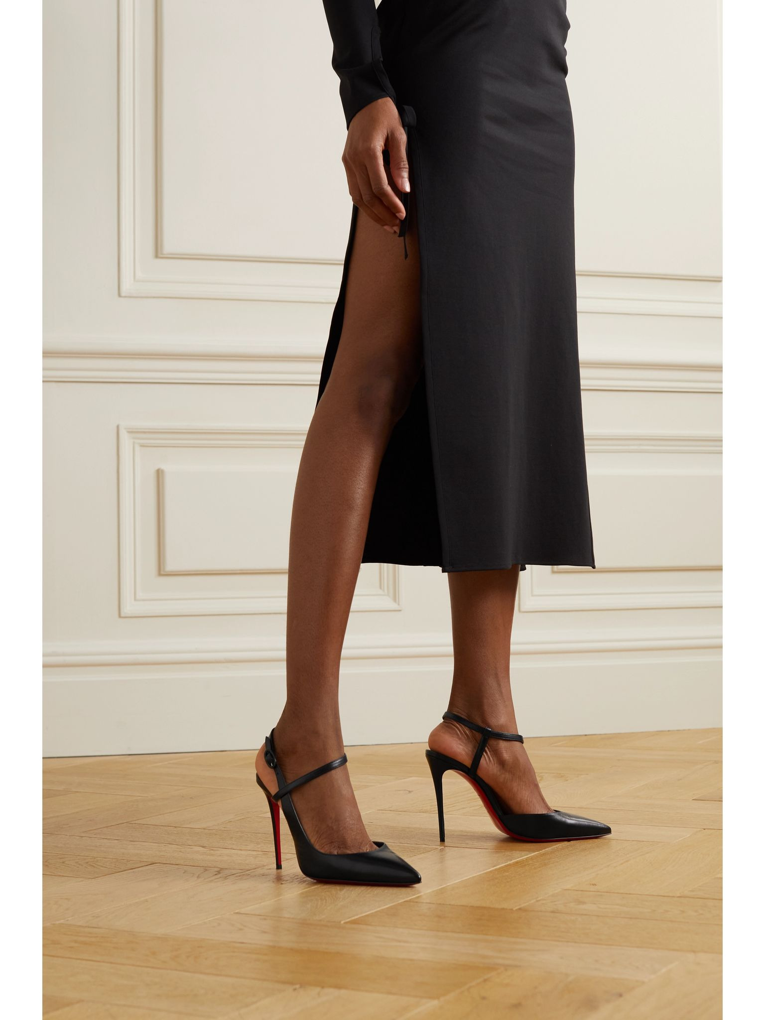 Jenlove 100 leather slingback pumps Black - 2