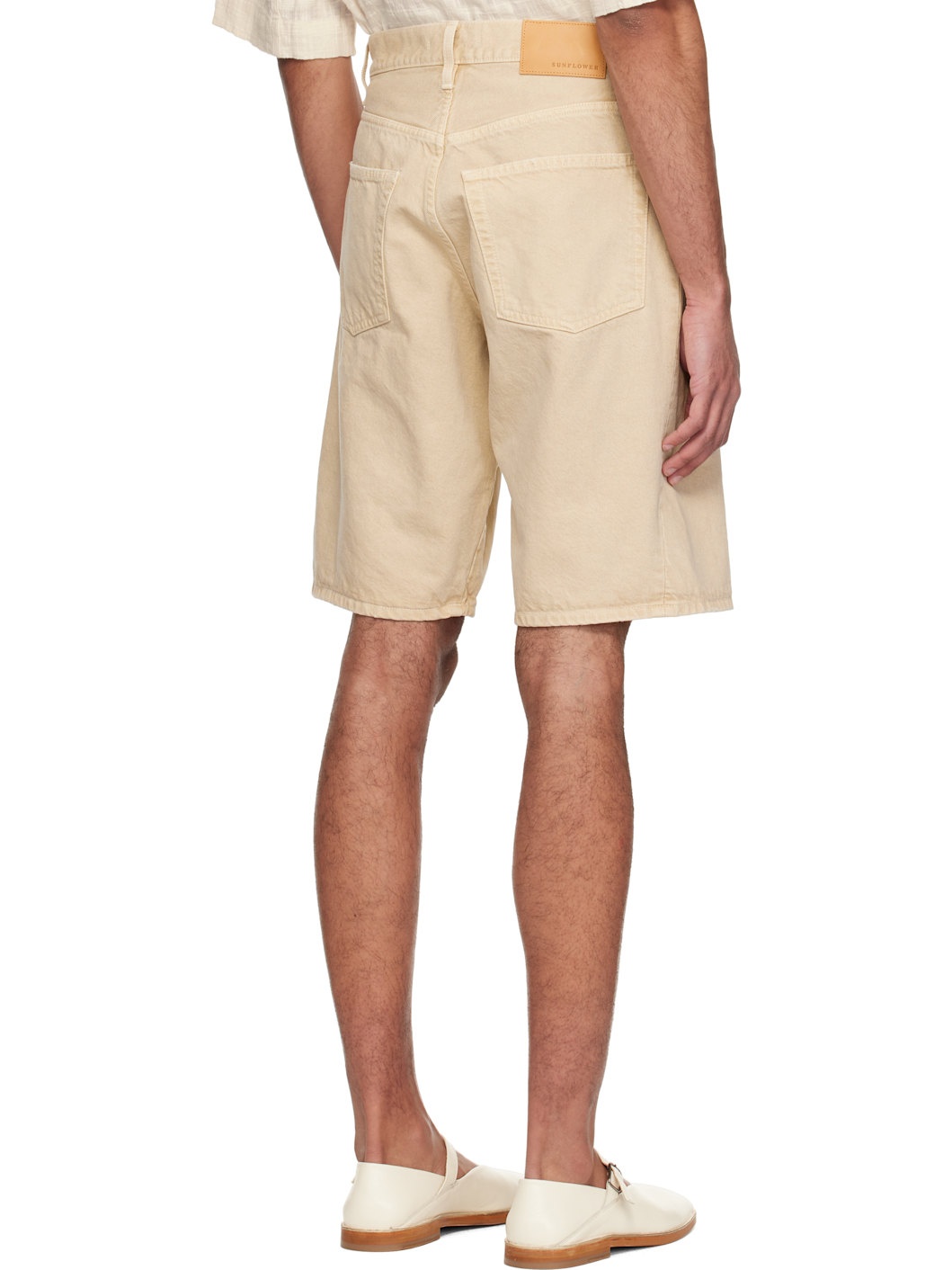 Beige Wide Twist Shorts - 3