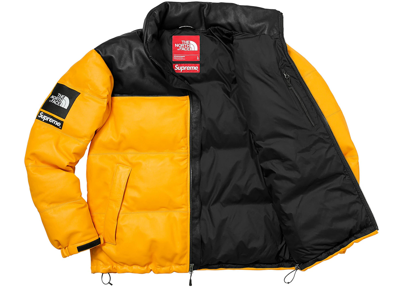 Supreme The North Face Leather Nuptse Jacket Yellow - 2