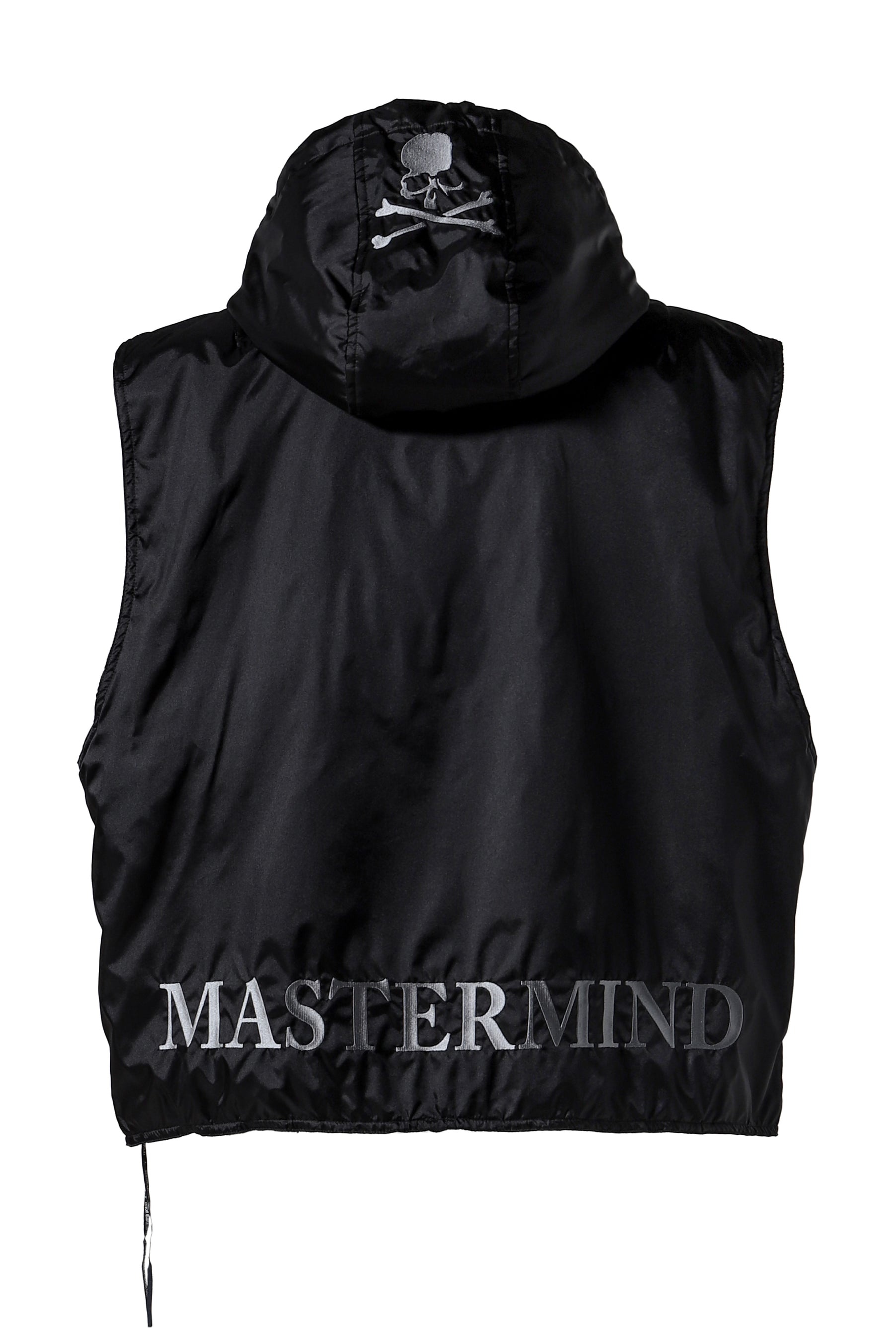 HOODED NYLON VEST / BLK - 2