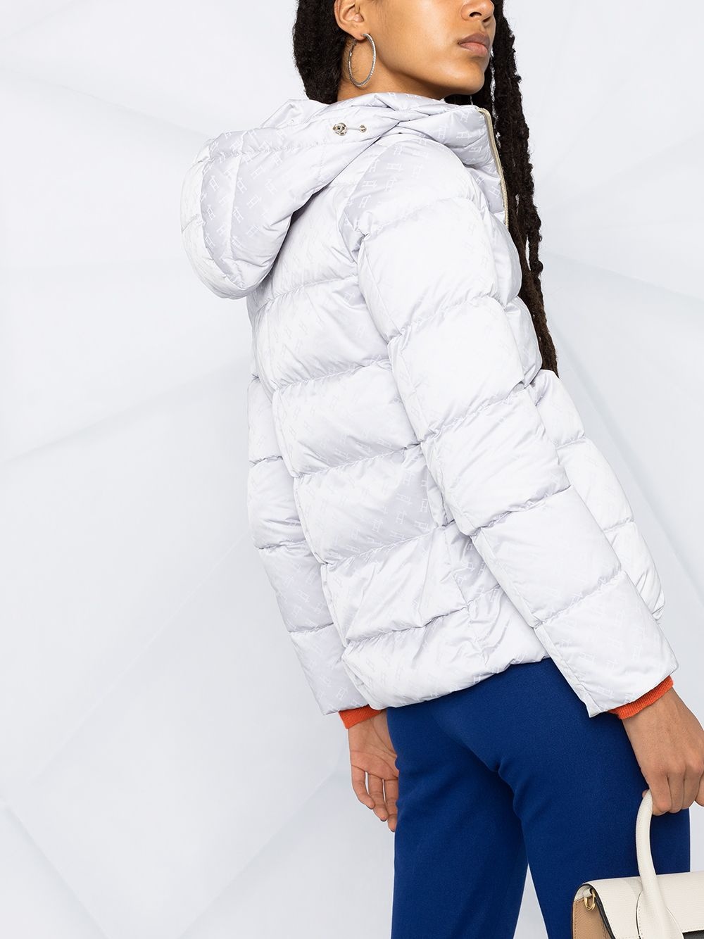 logo pattern puffer jacket - 3