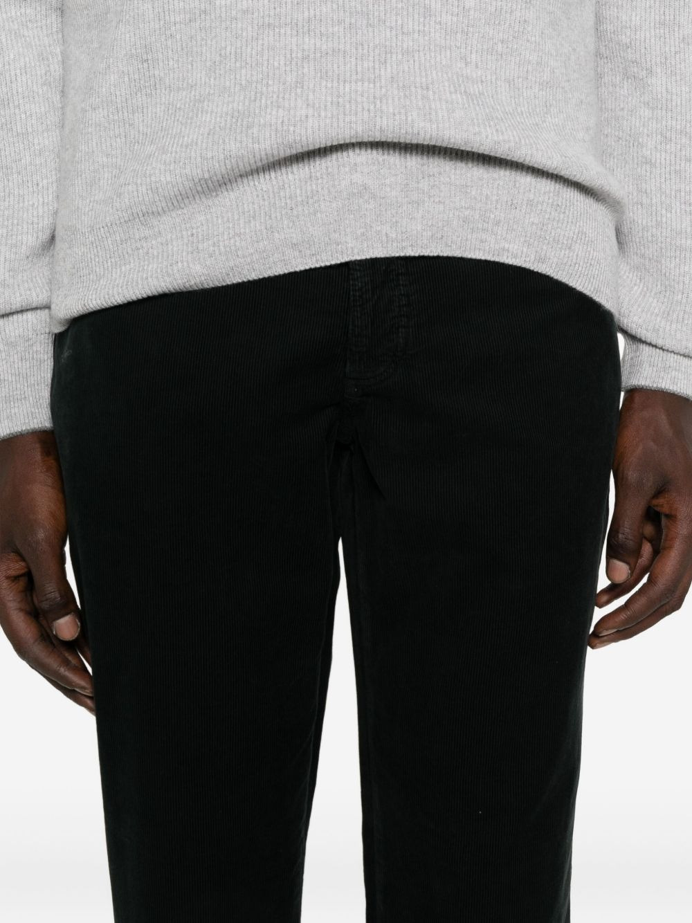 logo-embroidery corduroy trousers - 5