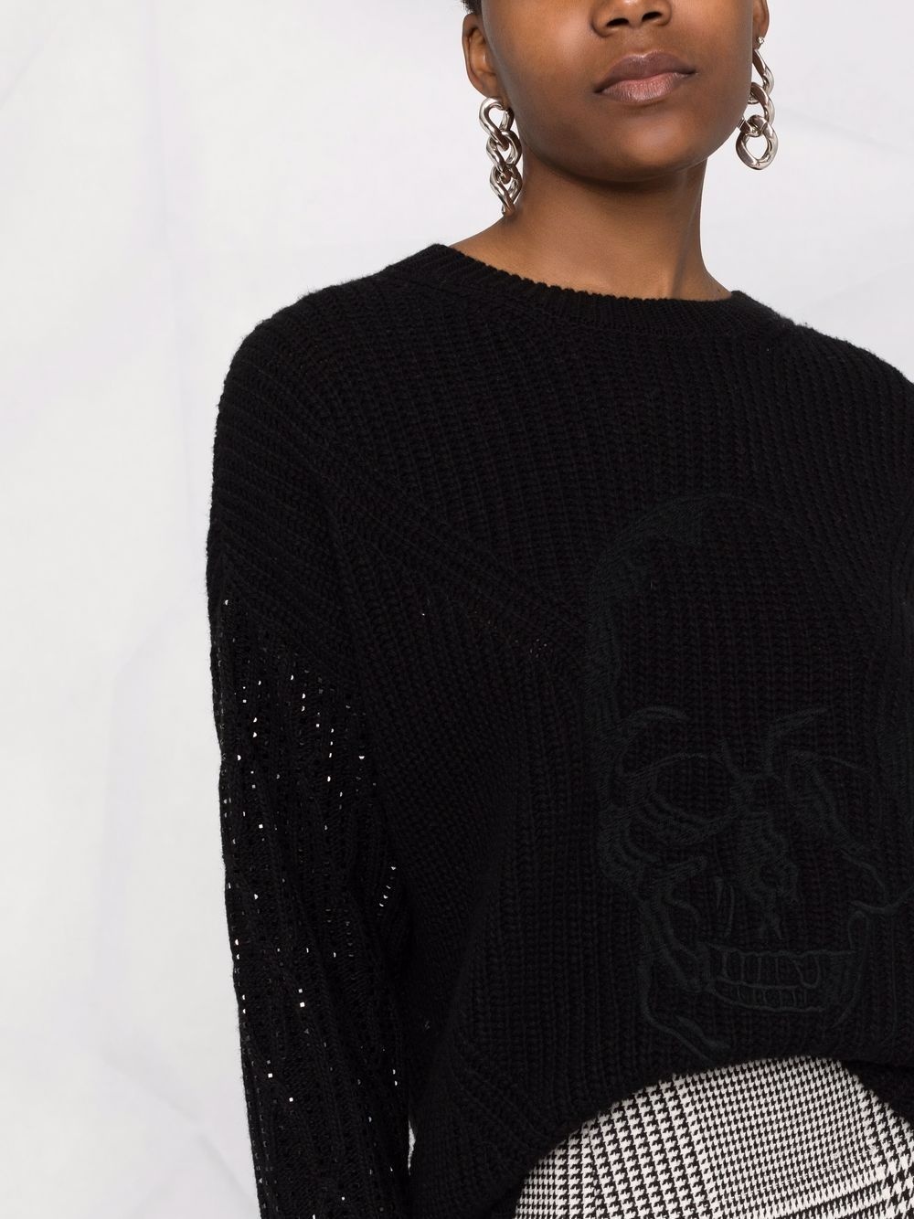 crystal-embellished knitted jumper - 3