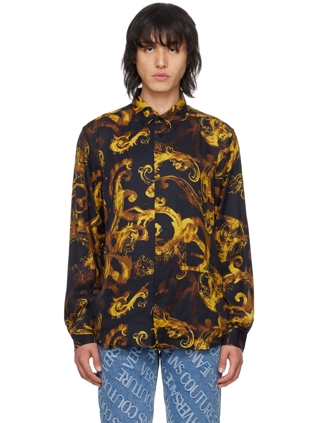 Black Watercolor Couture Shirt - 1
