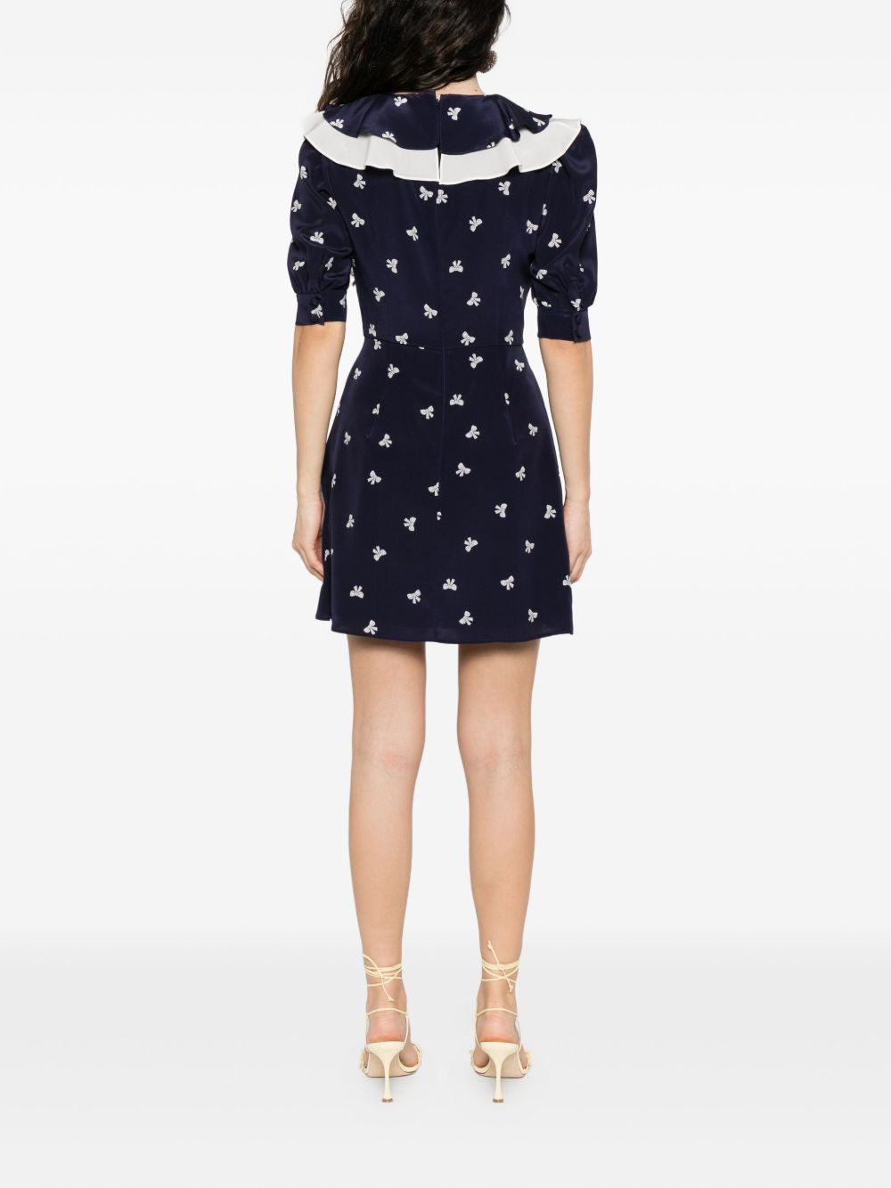 bow-print mini dress - 4