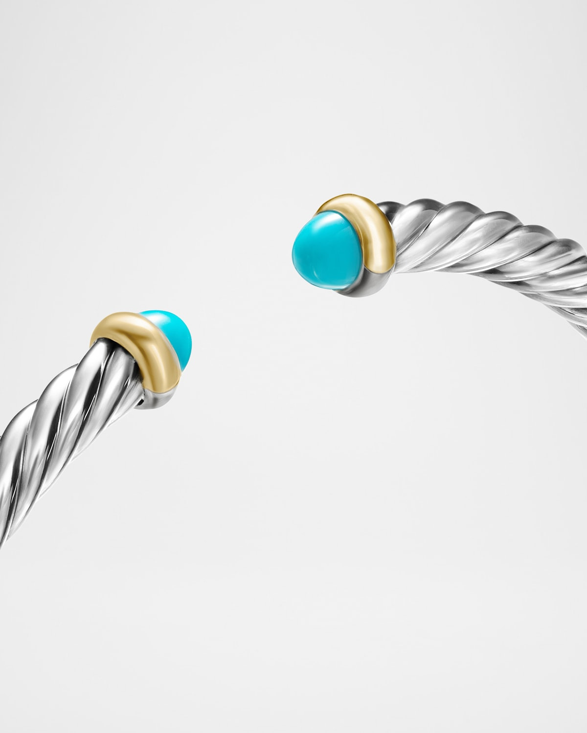 Cable Flex Bracelet with Gemstone in Silver and 14K Gold - 7