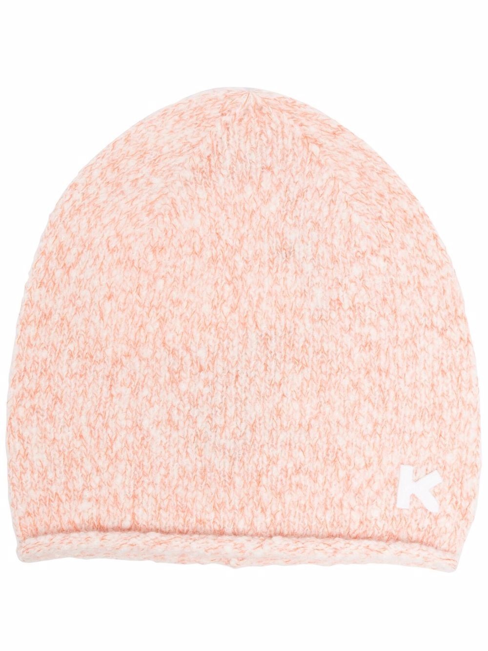 monogram-print knitted beanie - 1