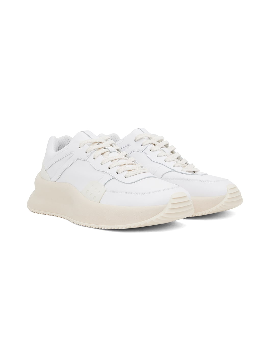 White & Off-White Platform Sneakers - 4