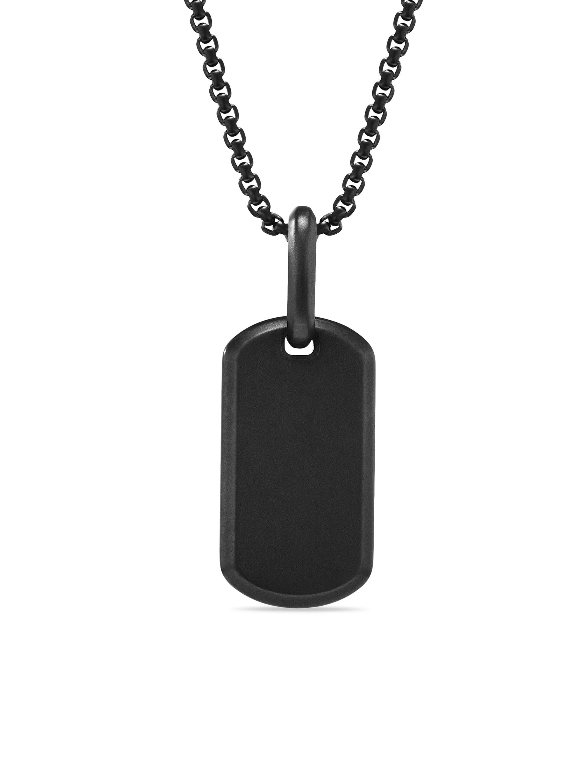 Men's Chevron Tag in Titanium, 21mm - Black - 1