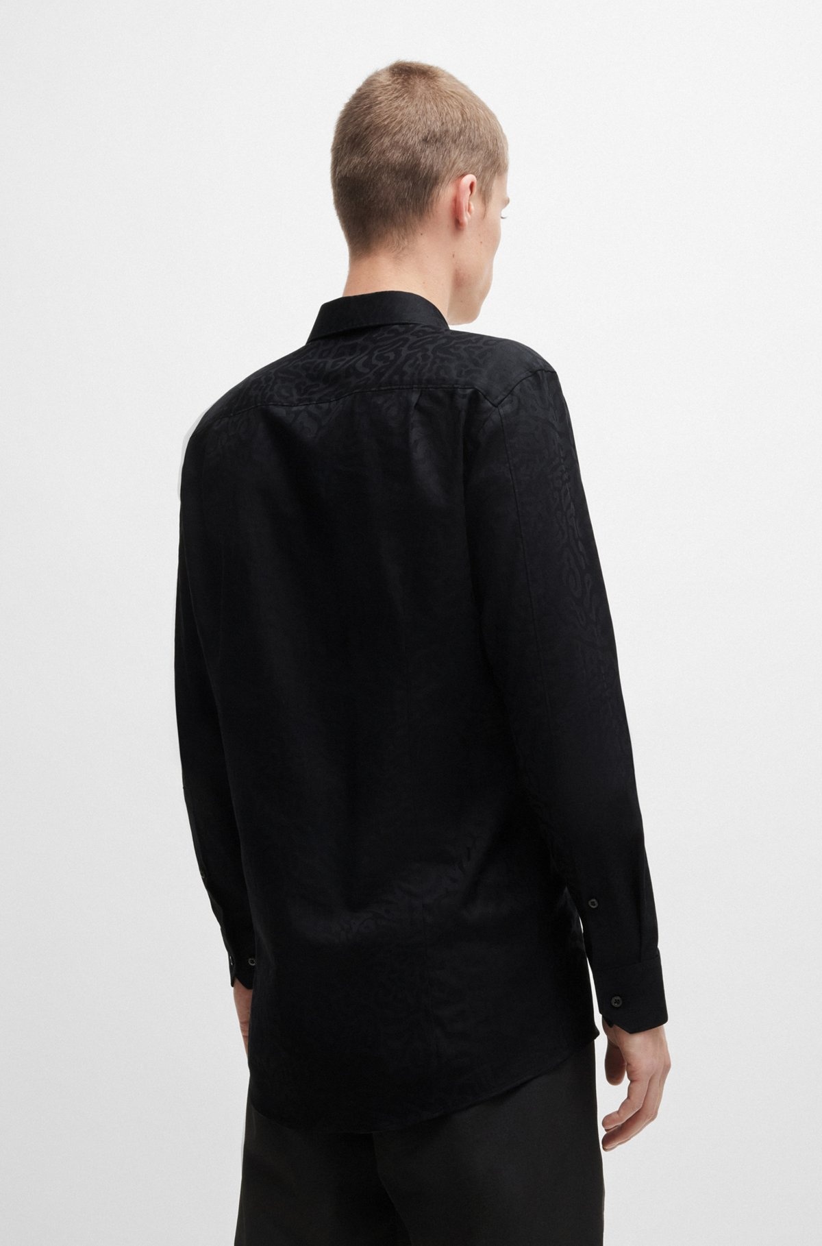 EXTRA-SLIM-FIT SHIRT IN ANIMAL-PATTERN COTTON JACQUARD - 5