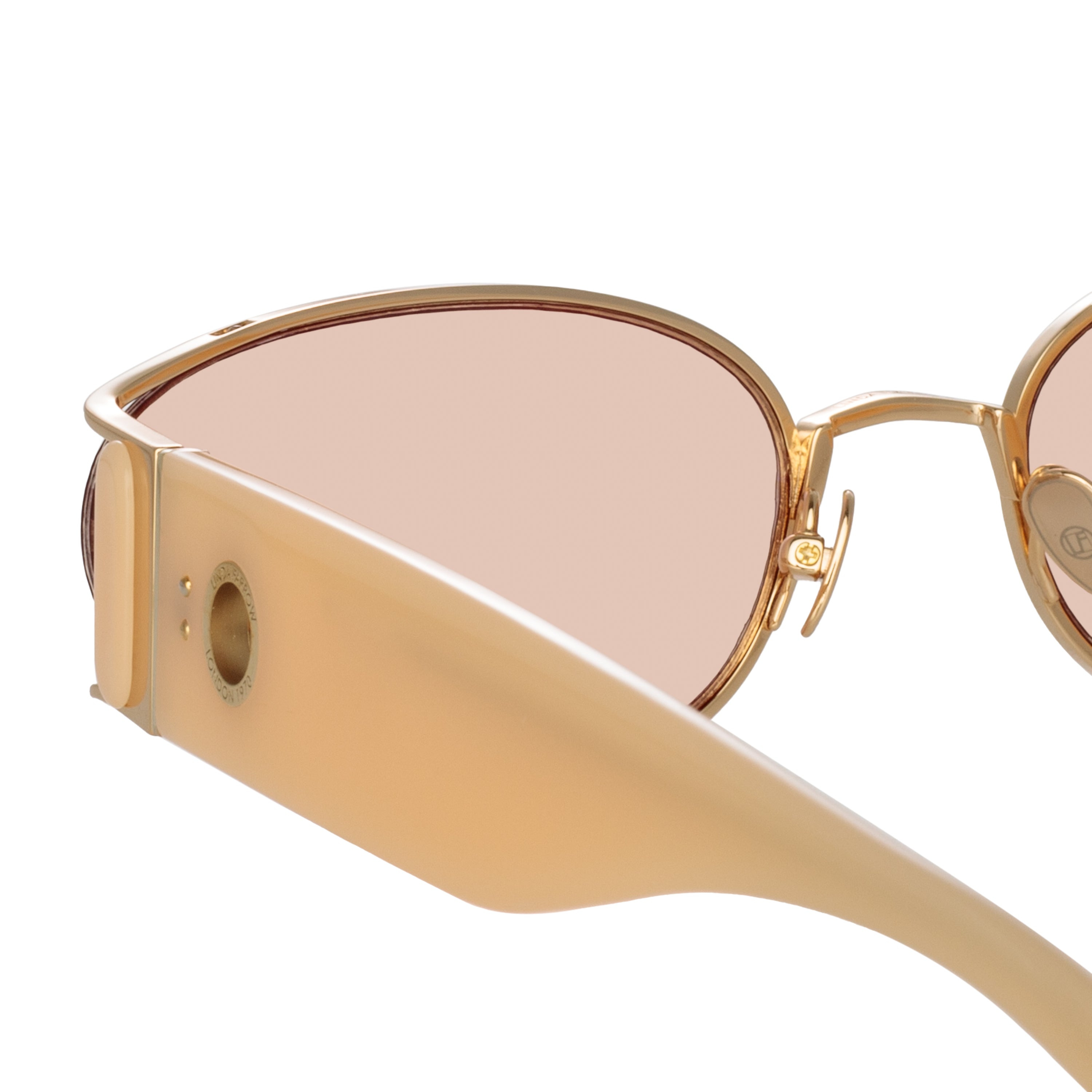 SHELBY CAT EYE SUNGLASSES IN PEACH - 4