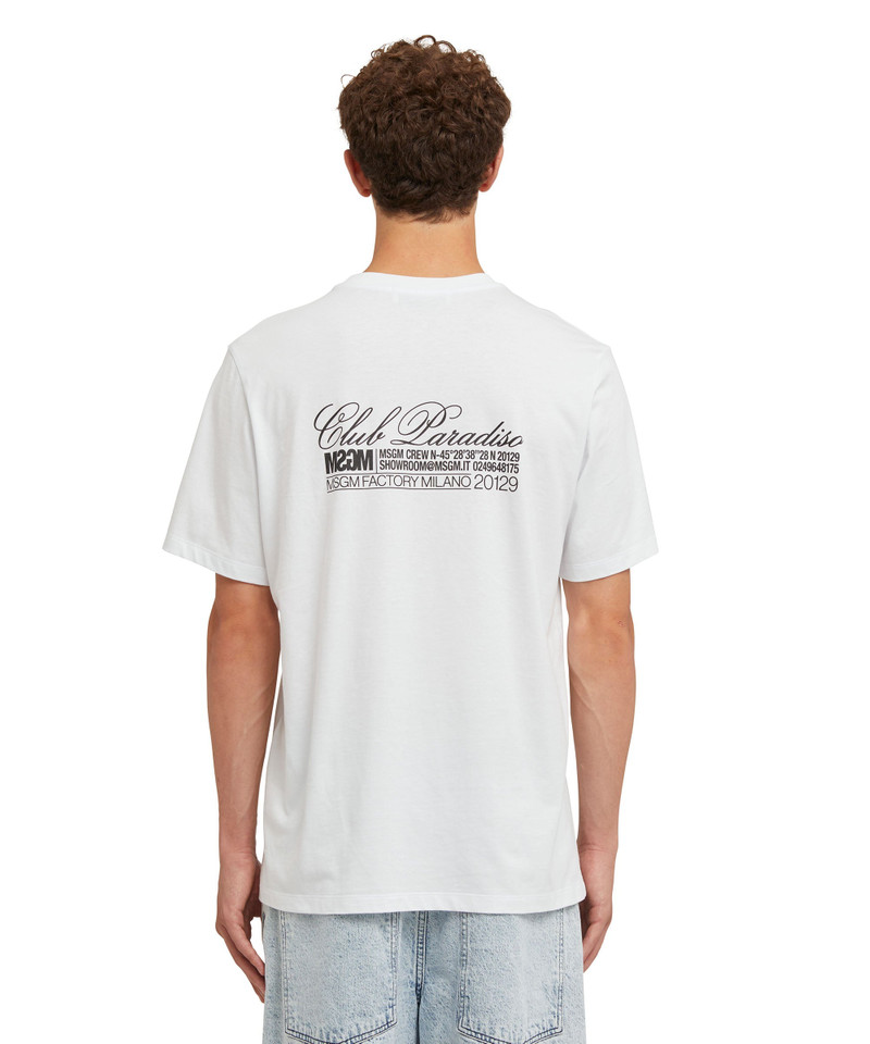 MSGM Cotton crewneck t-shirt with "MSGM Margarita" and "club paradiso" graphics outlook