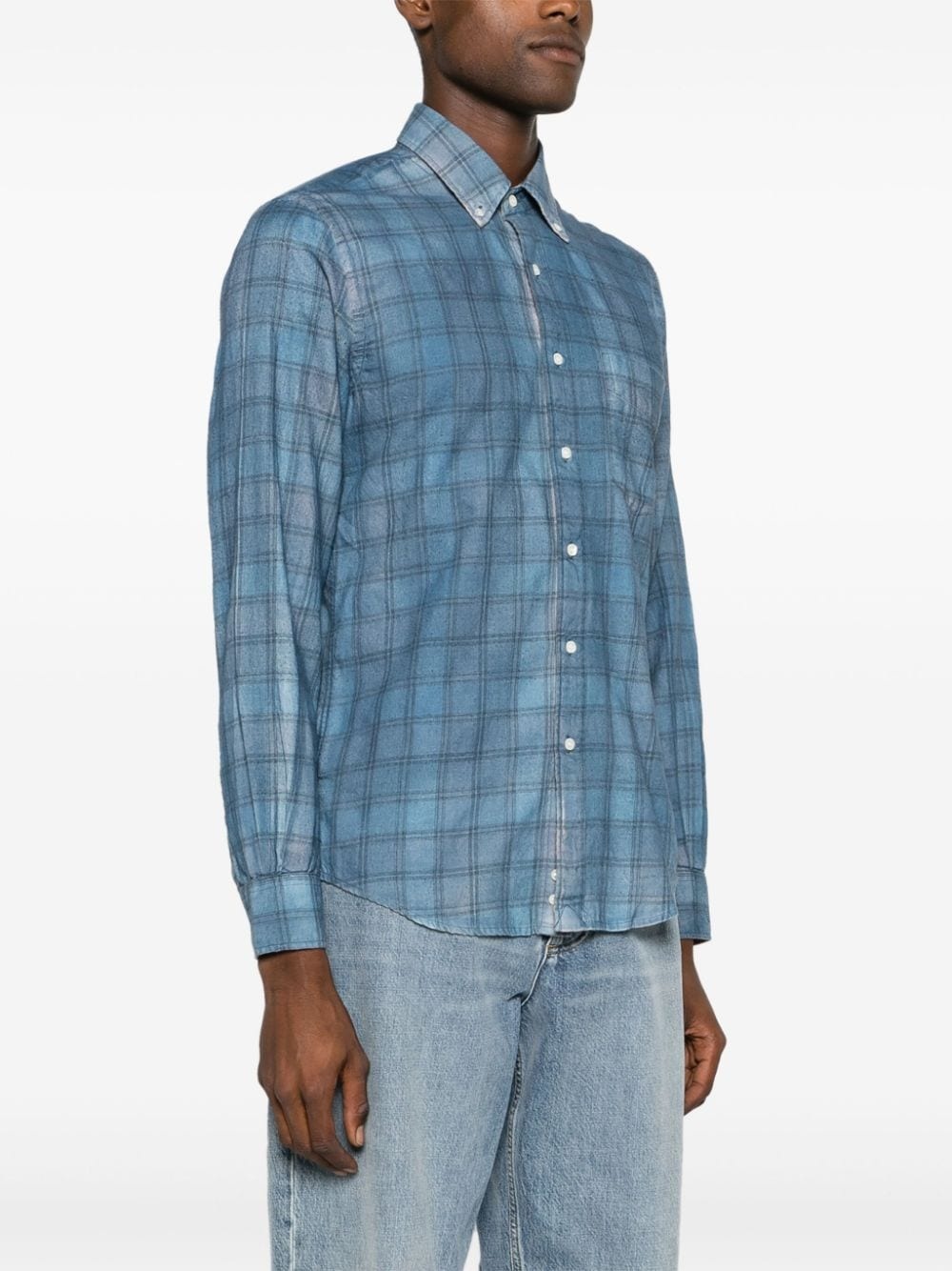 plaid-checked cotton shirt - 3
