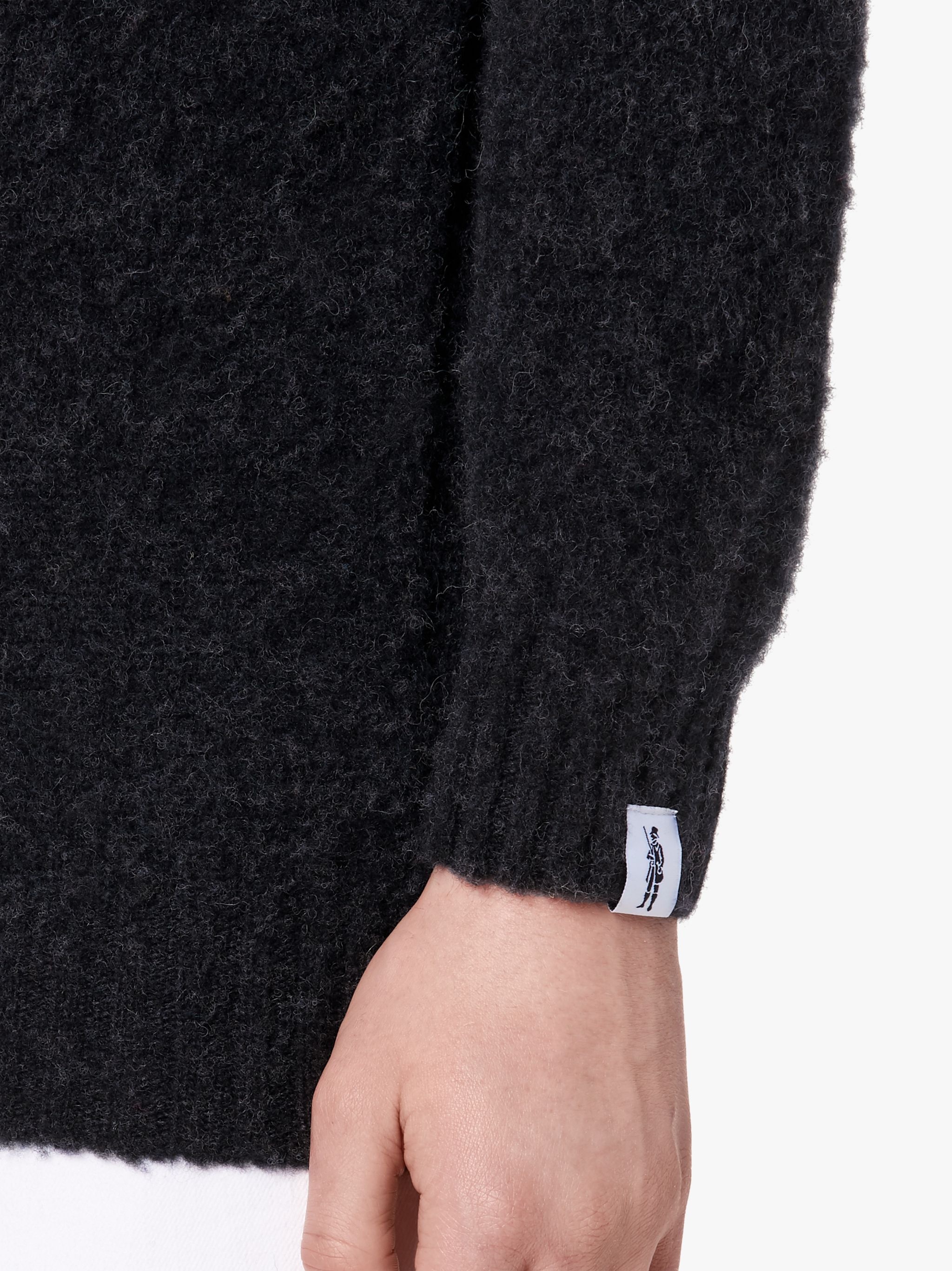 HUTCHINS CHARCOAL WOOL CREW NECK SWEATER - 6