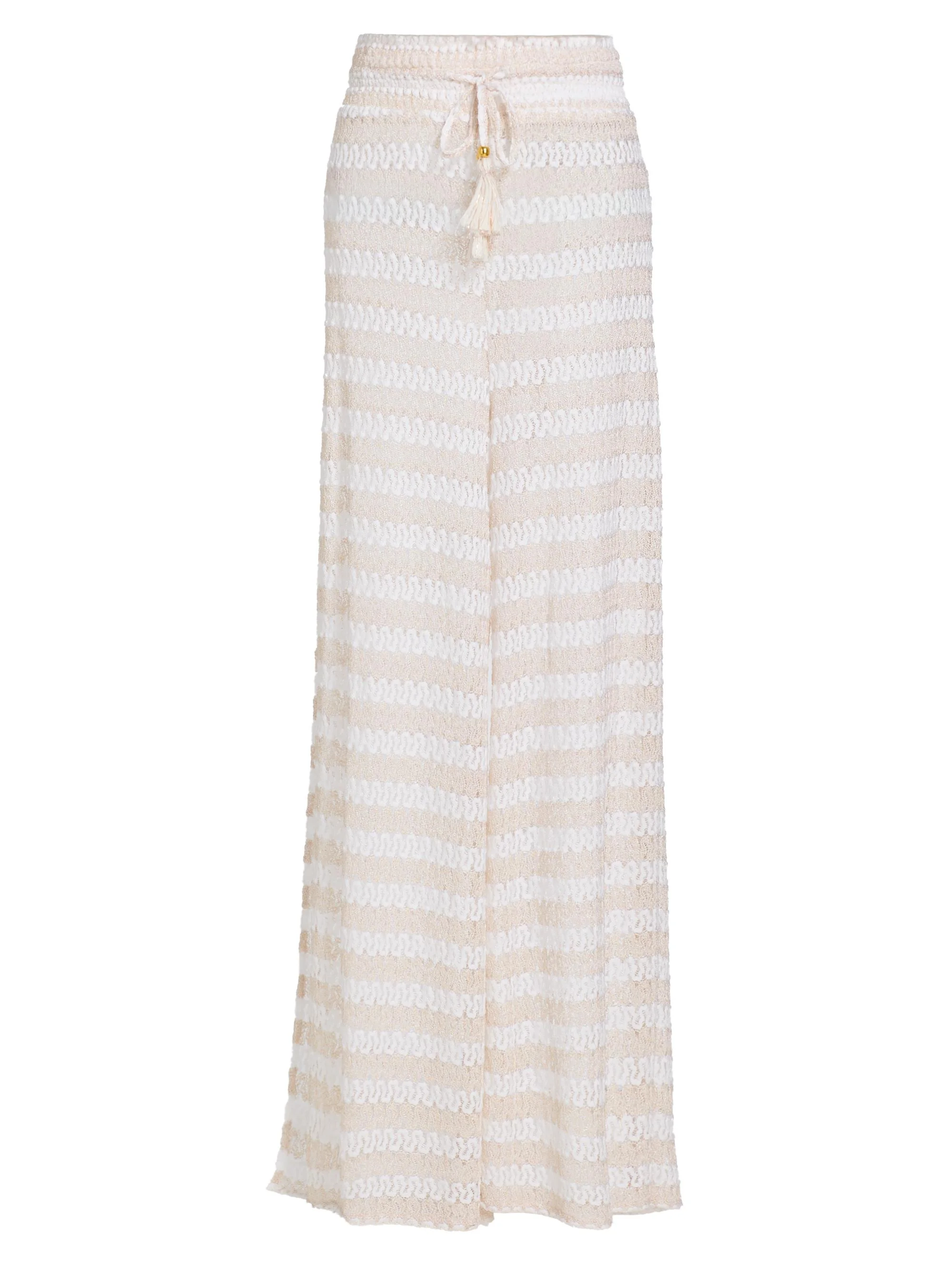 Women's Swirl Glora Metallic-Knit Wide-Leg Cover-Up Pants - White Metallic Zigzag - 1