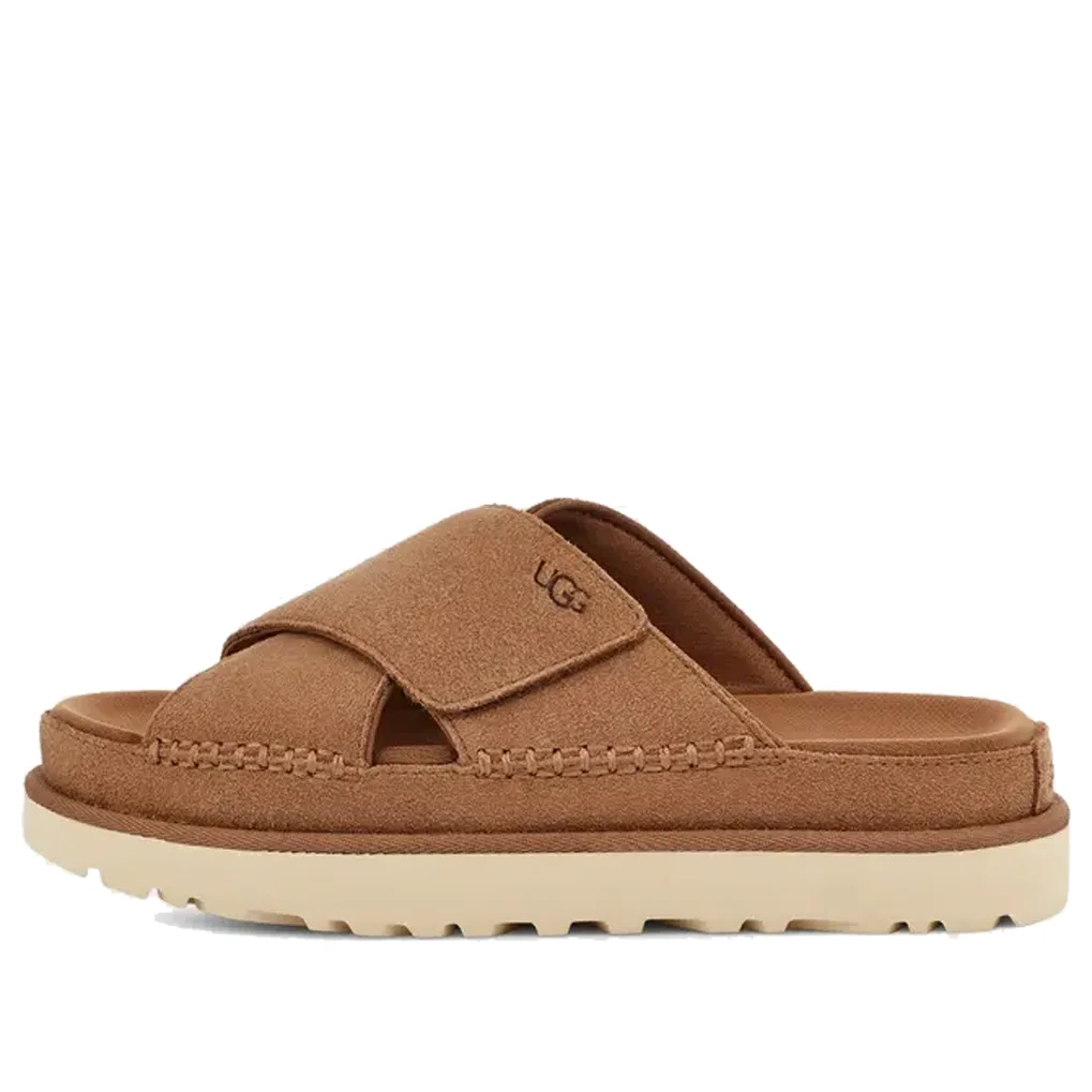 (WMNS) UGG Goldenstar Cross Slide 'Chestnut' 1137910-CHE - 1