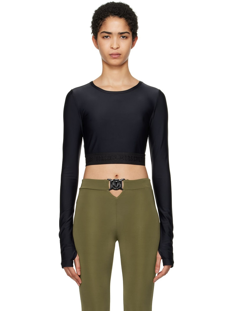 Black Cropped Long Sleeve T-shirt 1