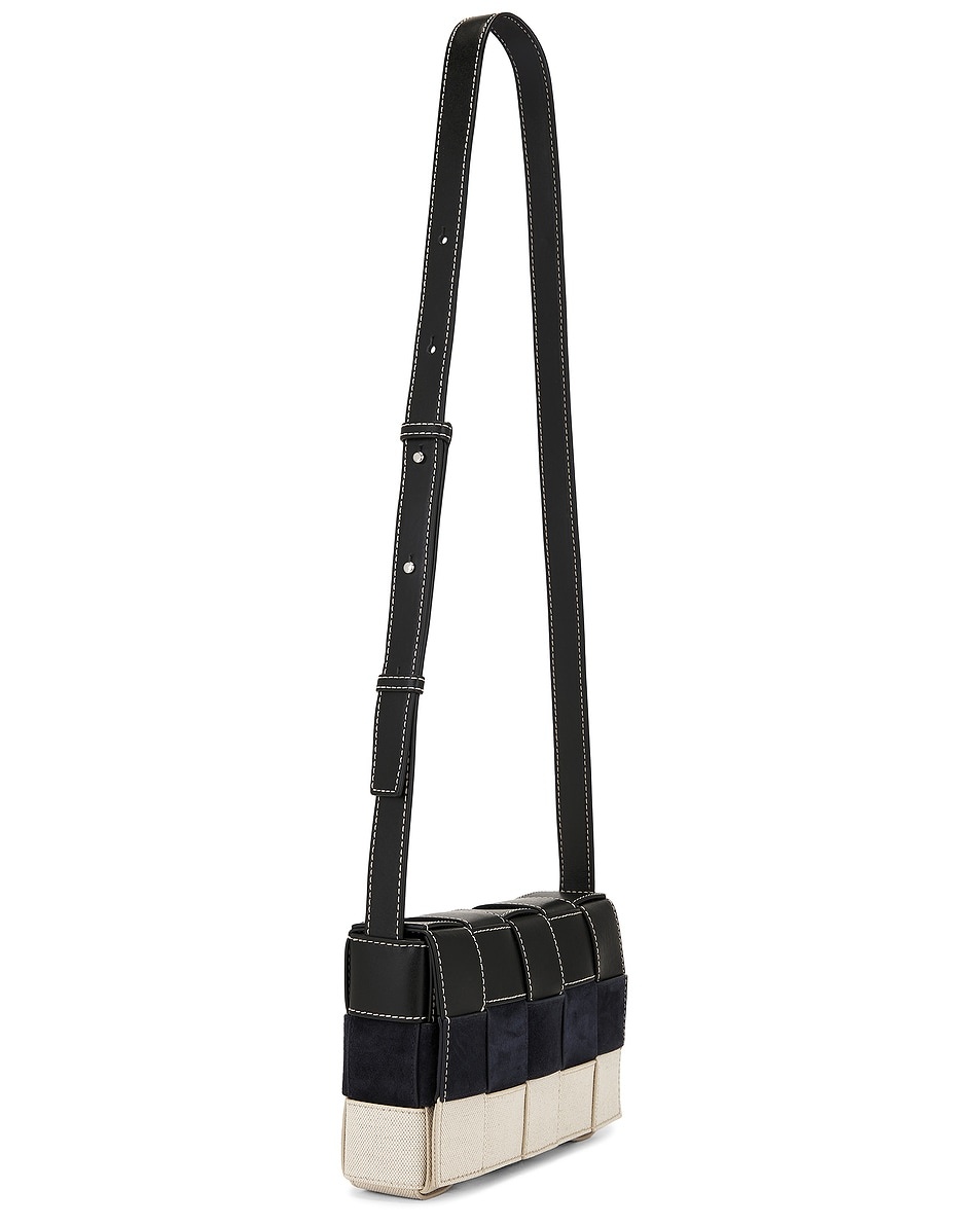 Cassette Intreccio Stitch Canvas And Suede Bag - 3