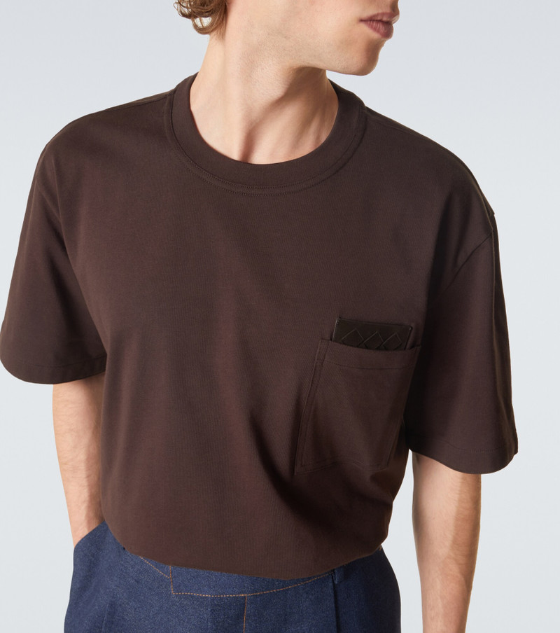 Suede-trimmed cotton jersey T-shirt 5