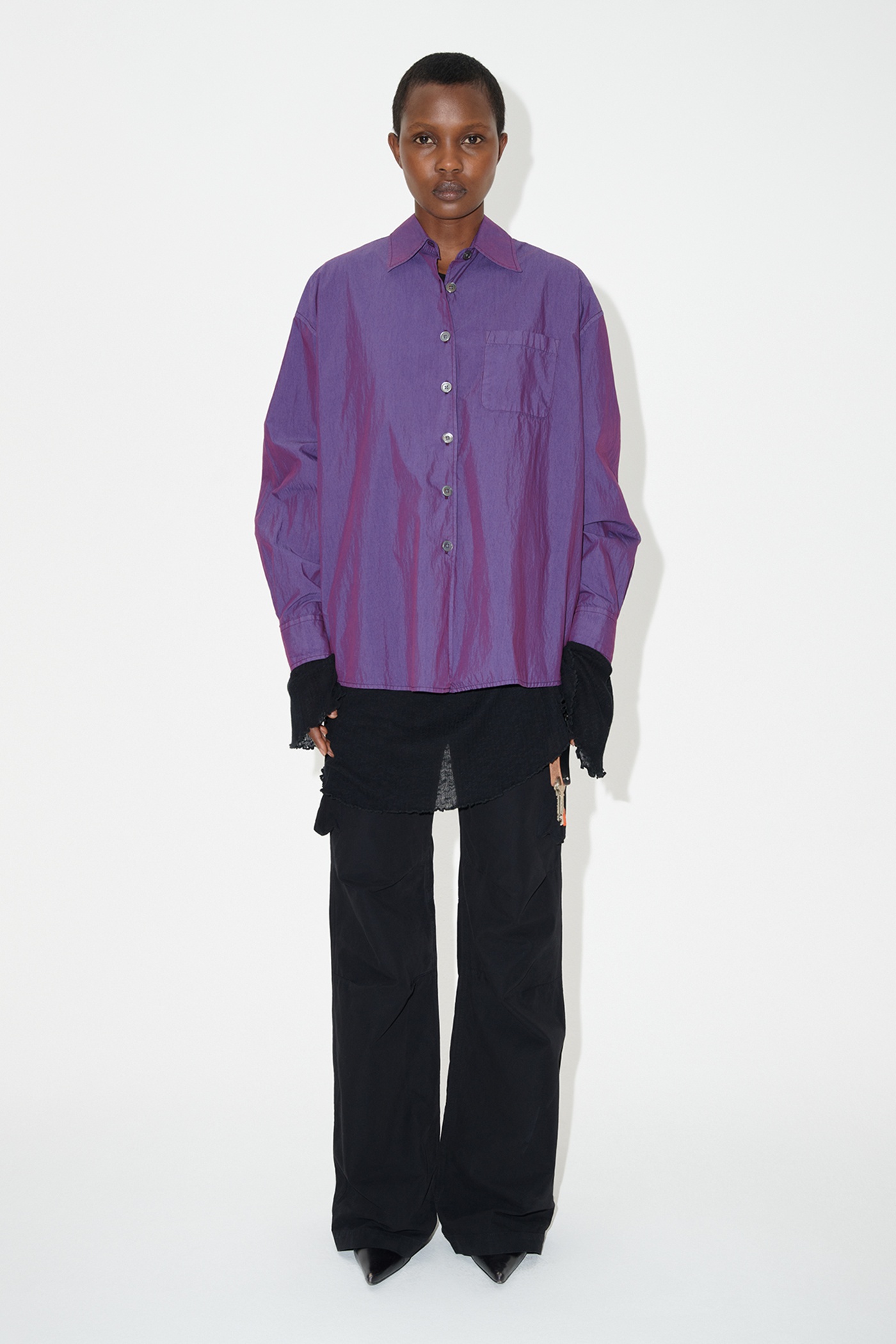 Borrowed Shirt Blackcurrant Parachute Poplin - 2