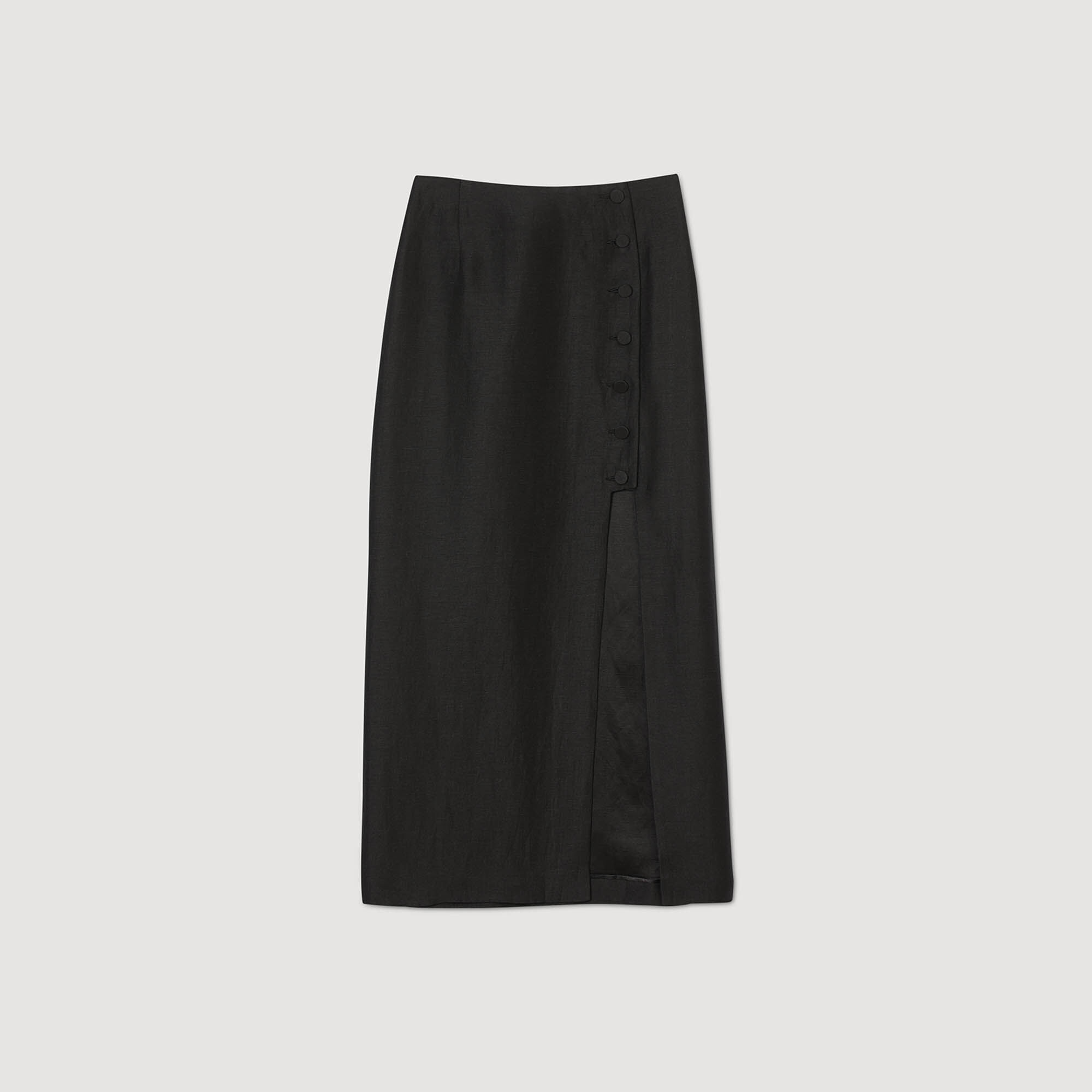 SLIT MIDI SKIRT - 1