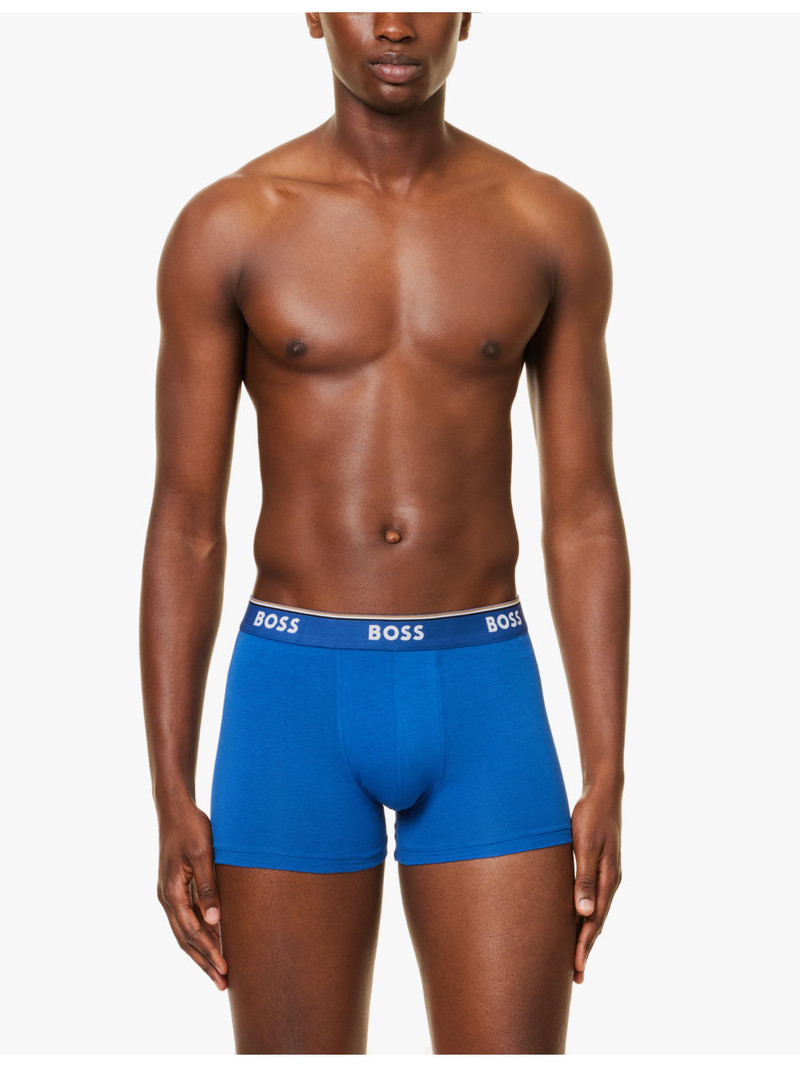 BOSS Branded waistband stretch-cotton boxer trunks outlook