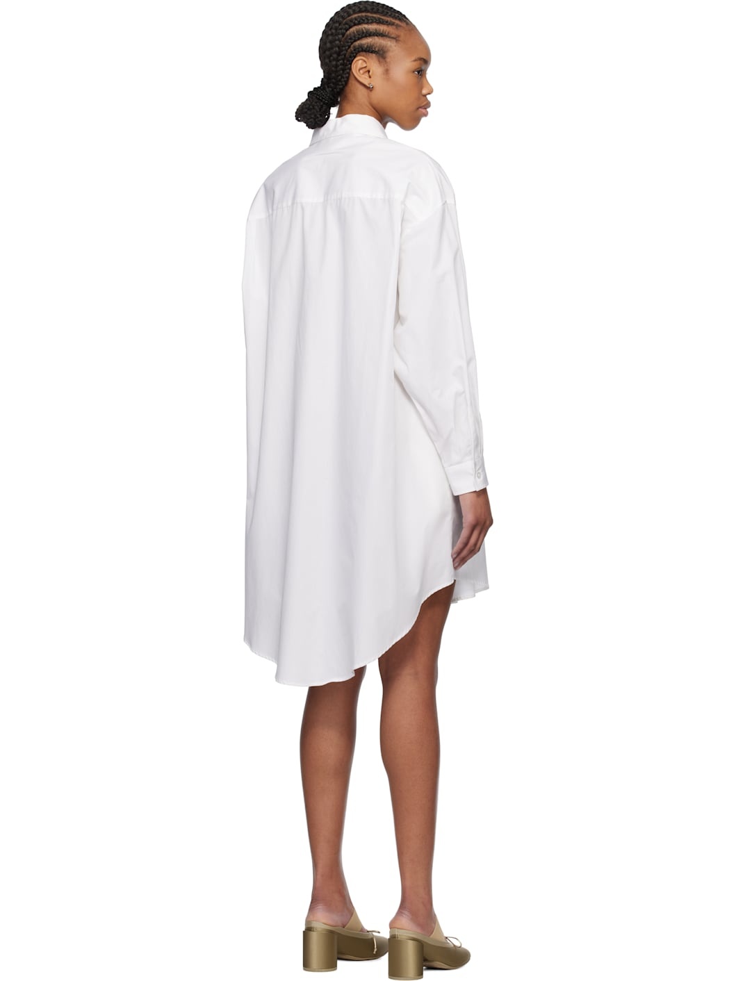 White Logo Poplin Shirt Minidress - 3