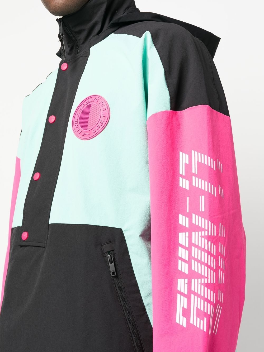 logo print hooded jacket - 5