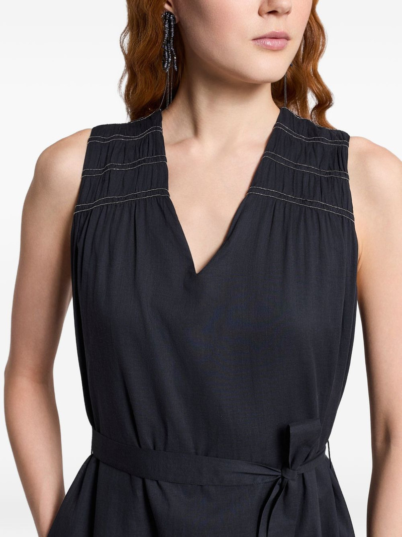 V-neck belted midi dress 4
