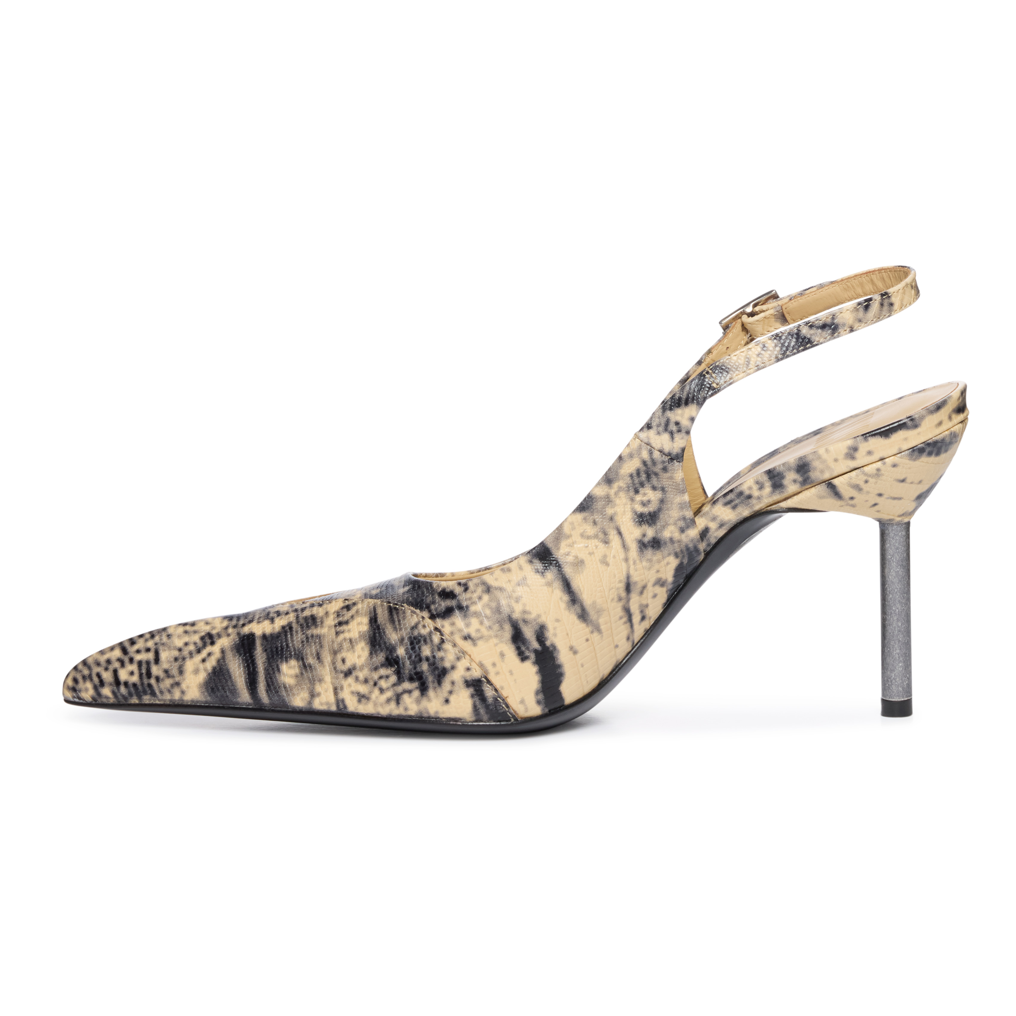 Carmine Lizard Embossed Leather Mules - 3