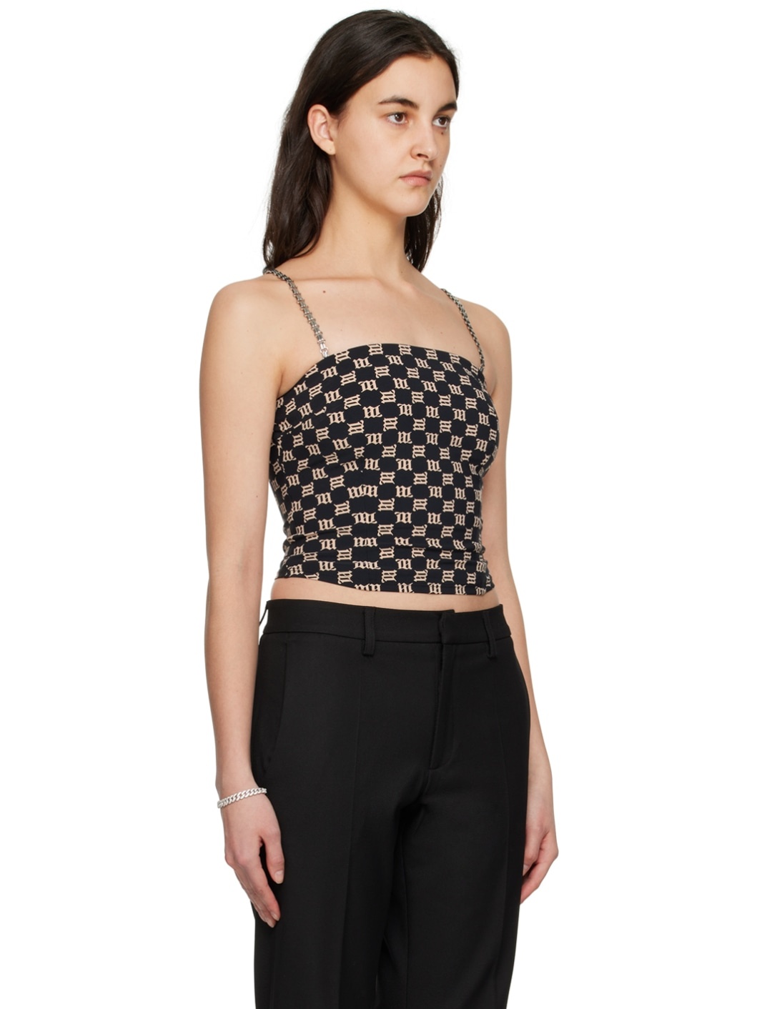 Black Monogram Tank Top - 2