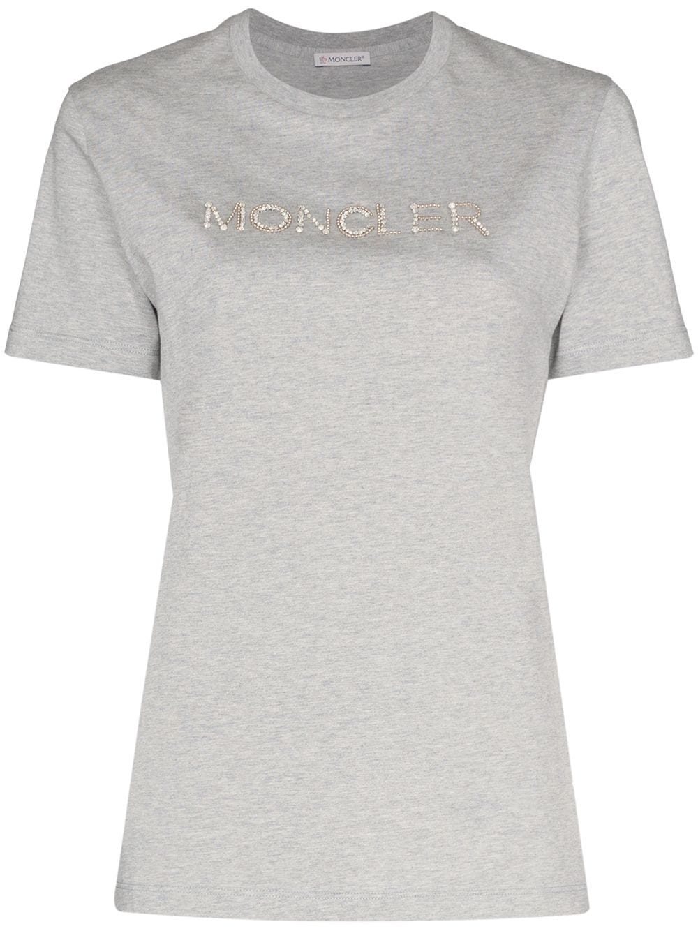 sequin logo-embroidered T-shirt - 1