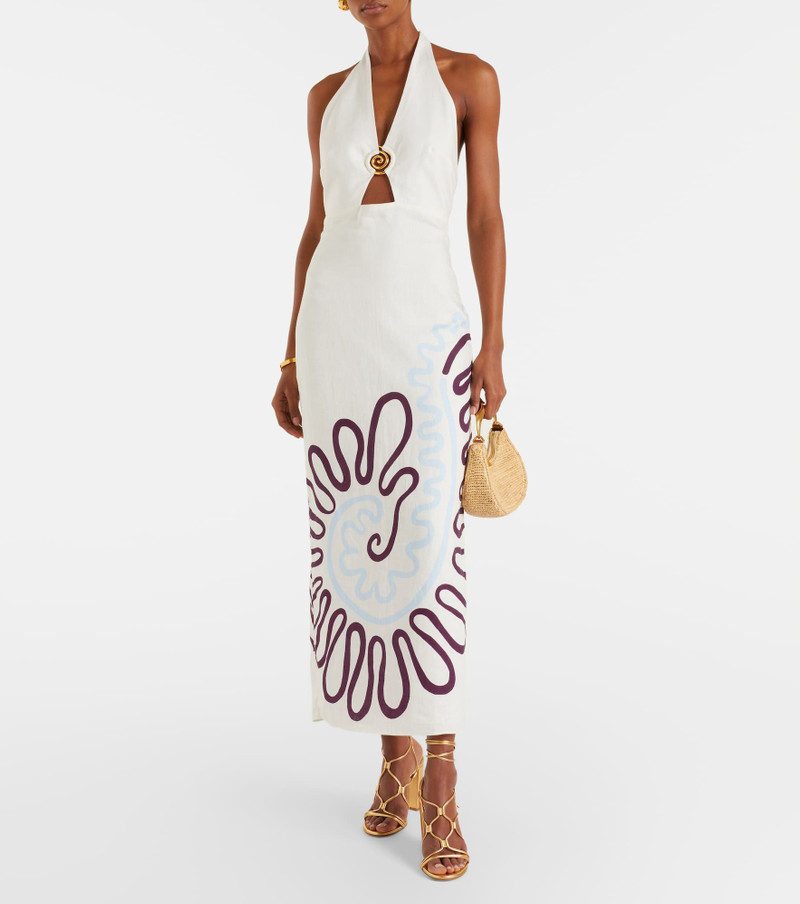 CALA de la CRUZ Clara cutout printed linen maxi dress outlook