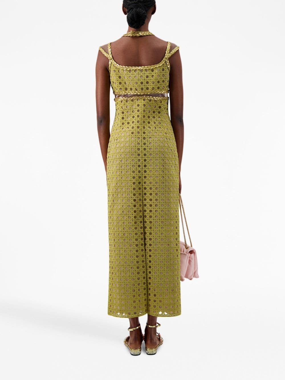 halterneck macramÃ© maxi dress - 4