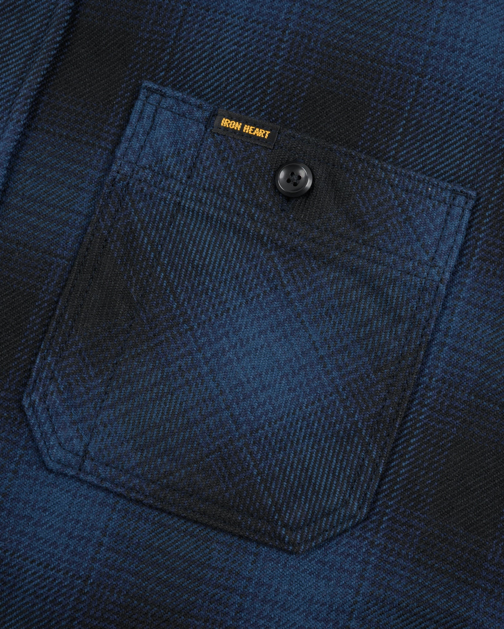 IHSH-265-NAV Ultra Heavy Flannel Ombré Check Work Shirt - Navy/Black - 9