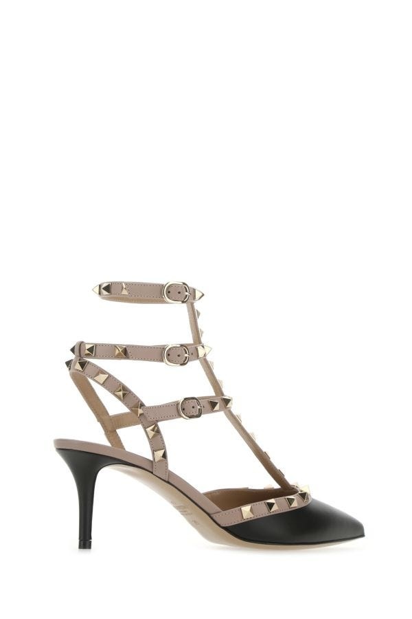 Two-tone leather Rockstud pumps - 3