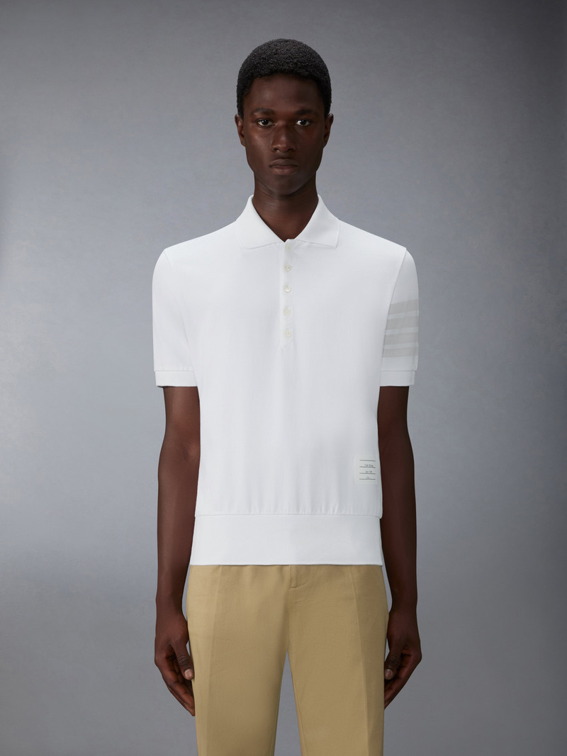 Thom Browne GARMENT OVERDYED JERSEY 4-BAR POLO outlook