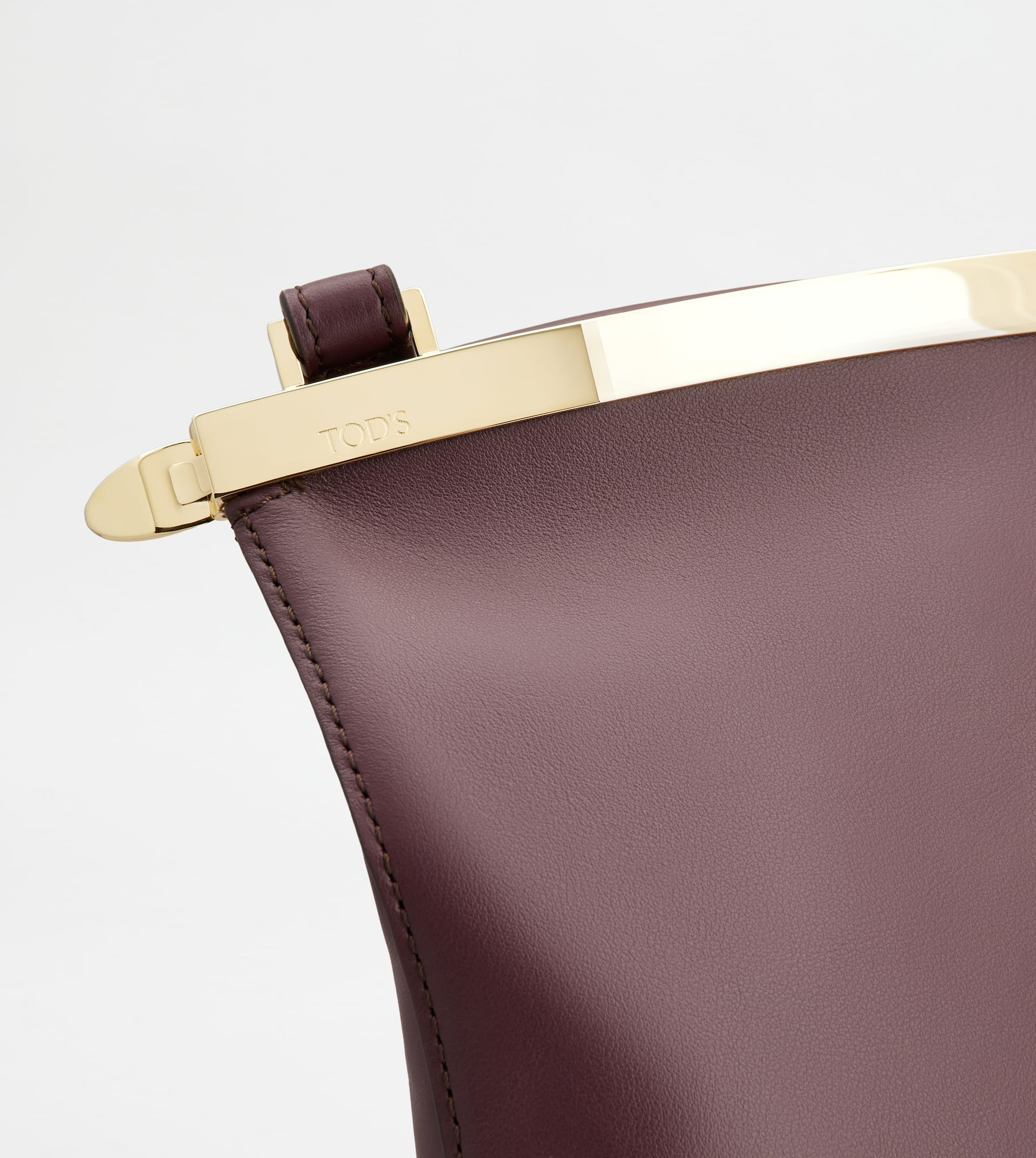 TOD'S MAGENTA BAG BUCKET BAG IN LEATHER SMALL - BURGUNDY - 5