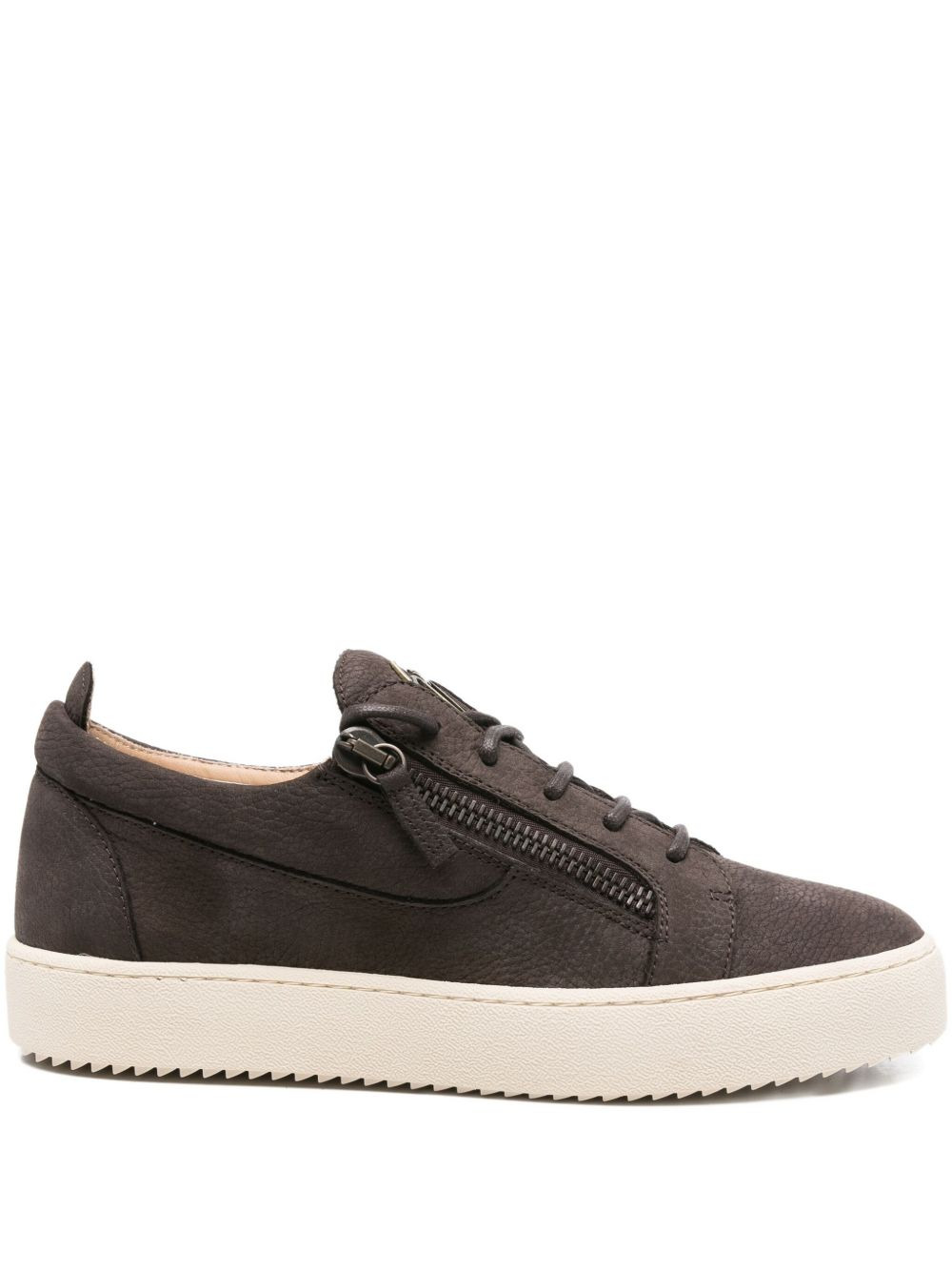 lace-up leather trainers - 1