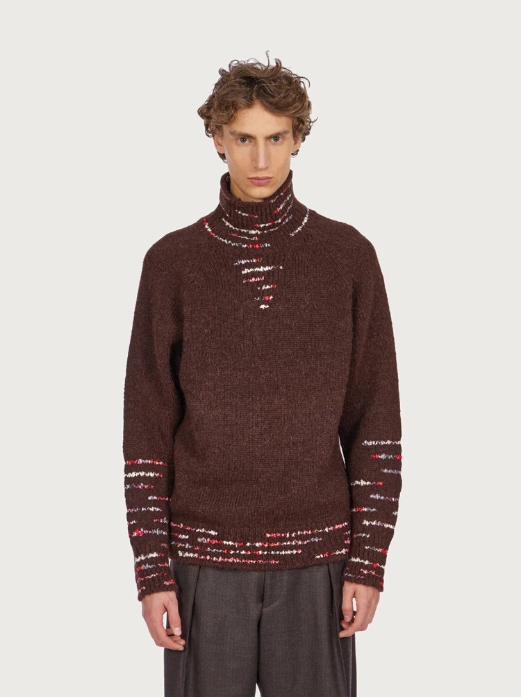 TURTLENECK SWEATER WITH INLAYS - 2