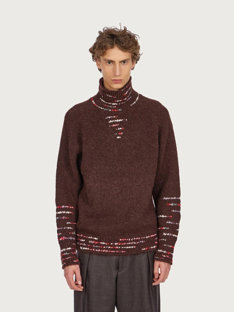 FERRAGAMO TURTLENECK SWEATER WITH INLAYS outlook