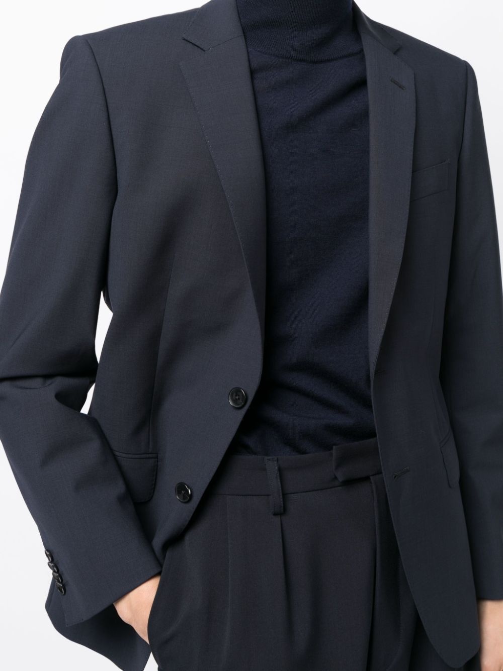 notched-lapels single-breasted blazer - 5