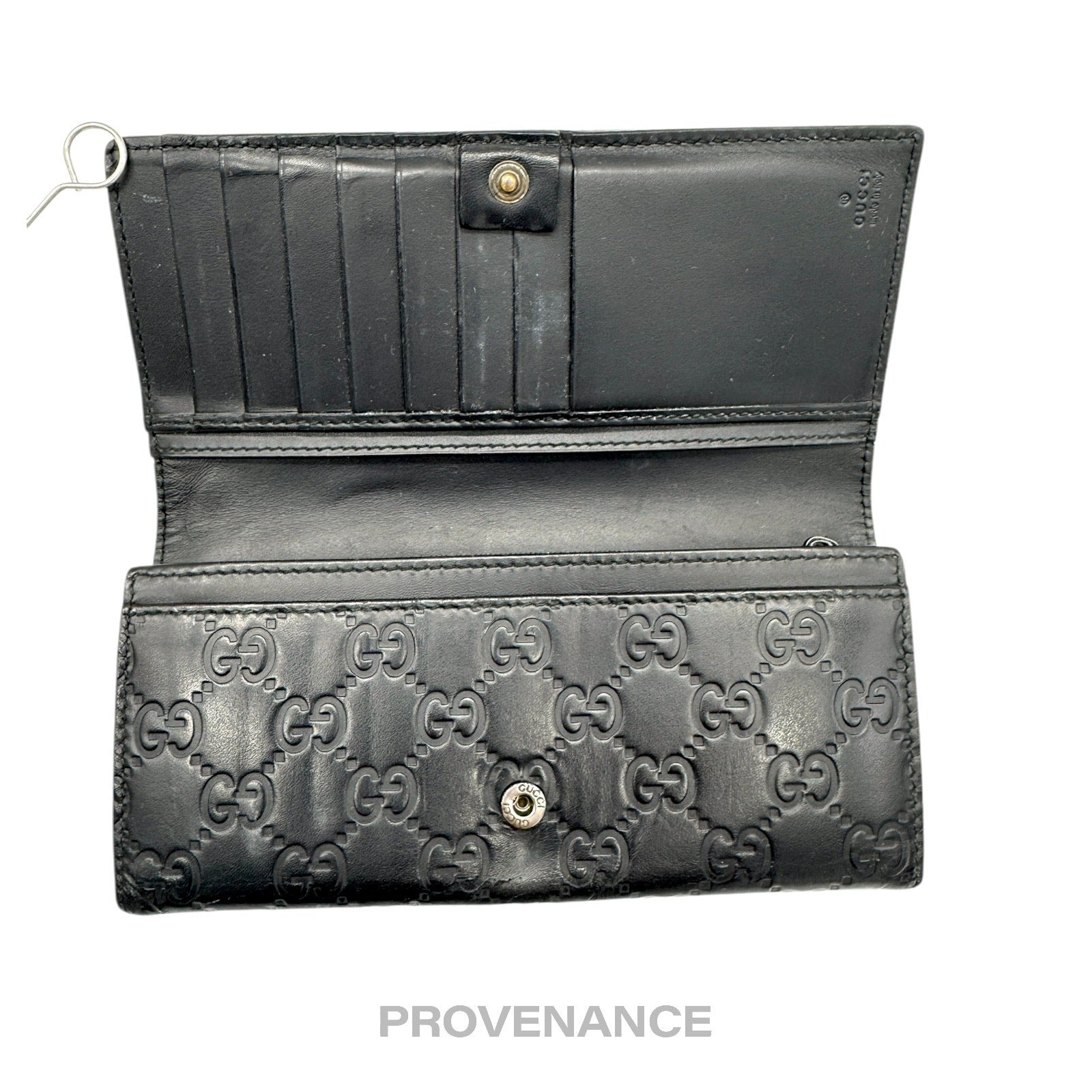 Gucci Long Wallet - Black Guccissima Leather - 5