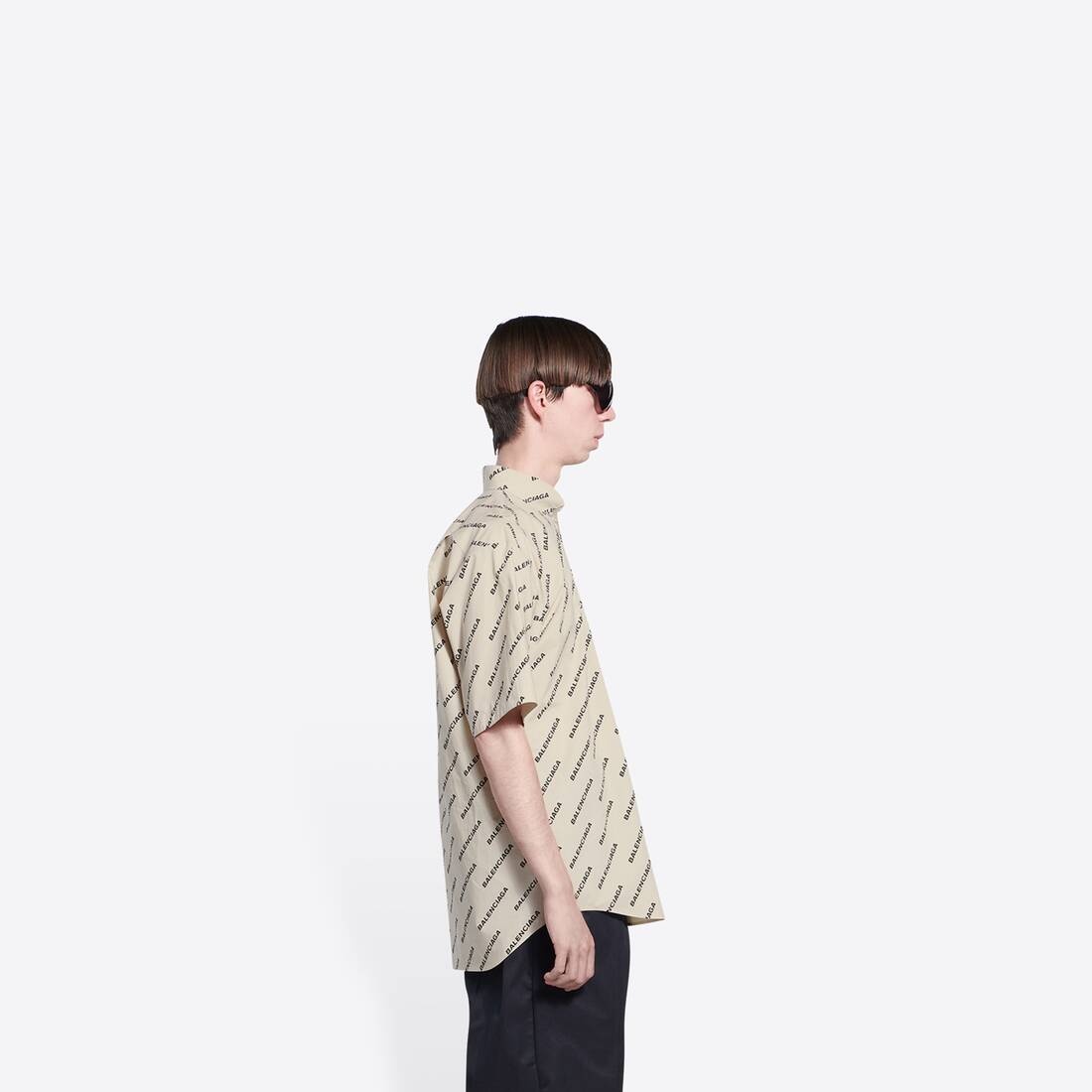 Men's Year Of The Tiger Typo Short Sleeve Shirt Normal Fit in Beige - 2