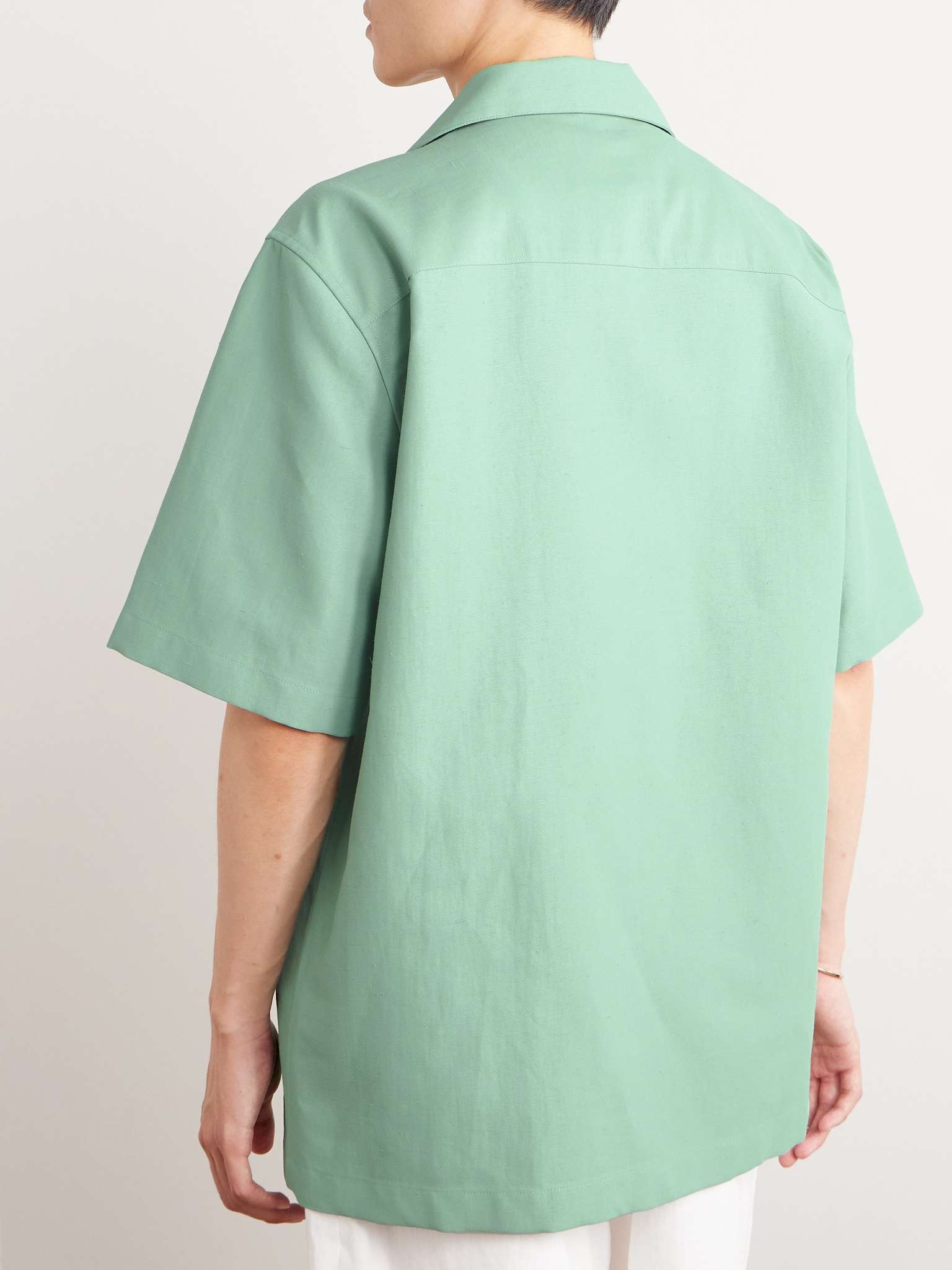 Camp-Collar Linen and Cotton-Blend Drill Overshirt - 4