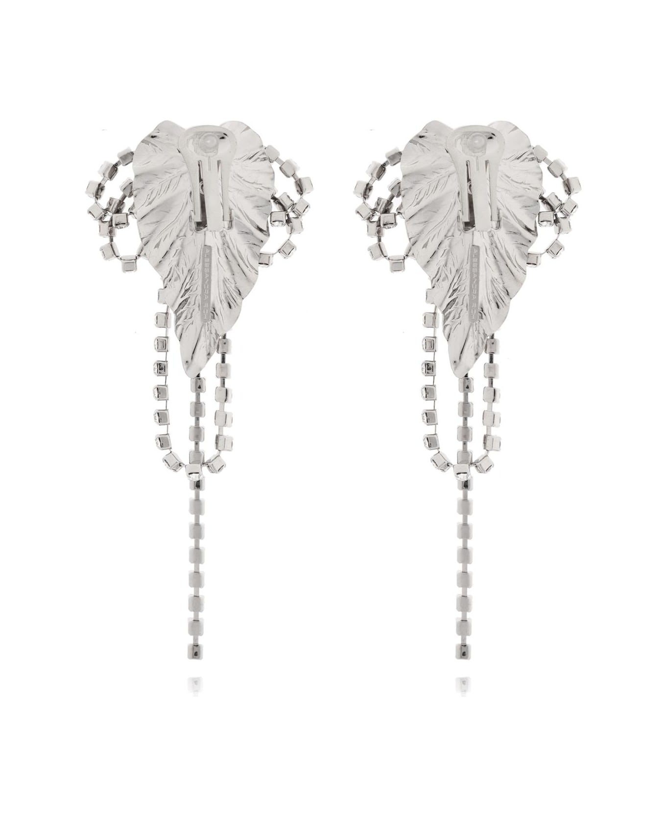 Alessandra Rich Clip-on Earrings With Shimmering Crystals - 3