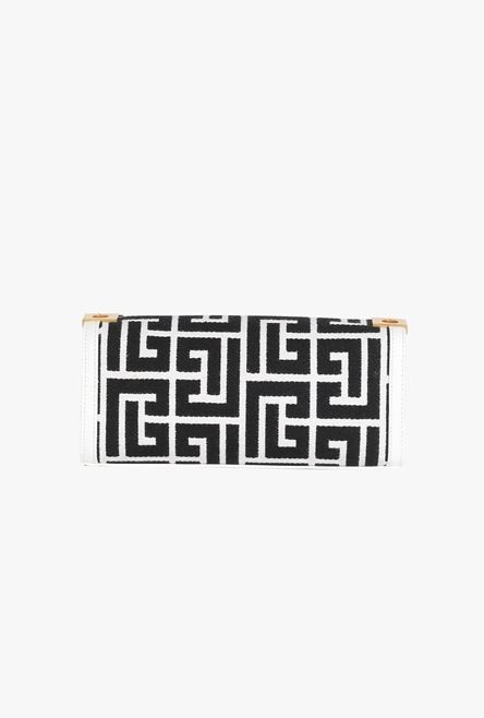 Bicolor jacquard 1945 clutch bag with white and black leather panel - 3