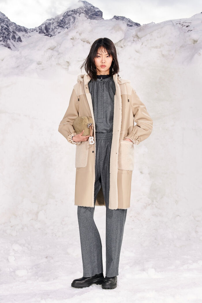 Claire Lambskin coat in Beige - 10