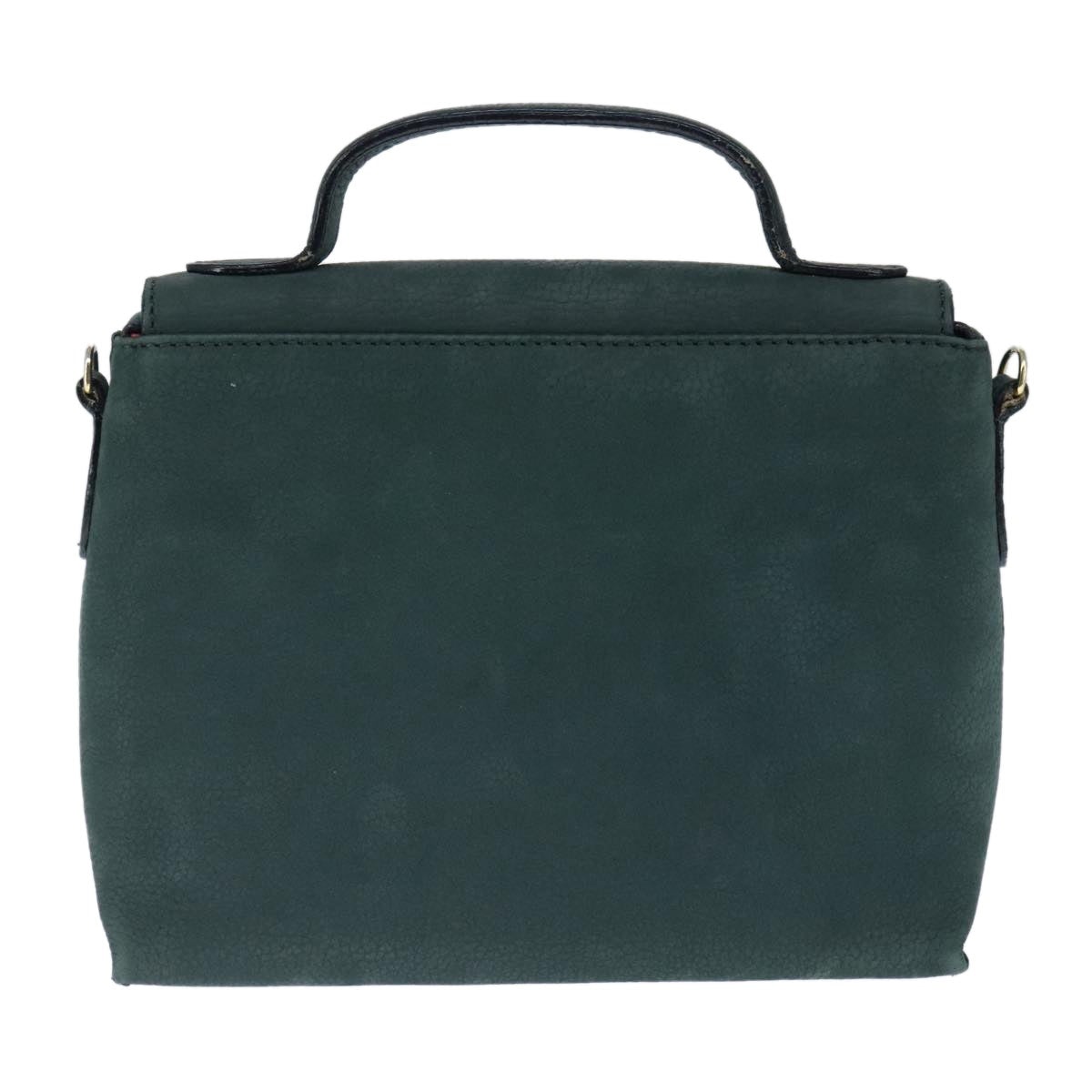CELINE Hand Bag Leather Green Gold - 2