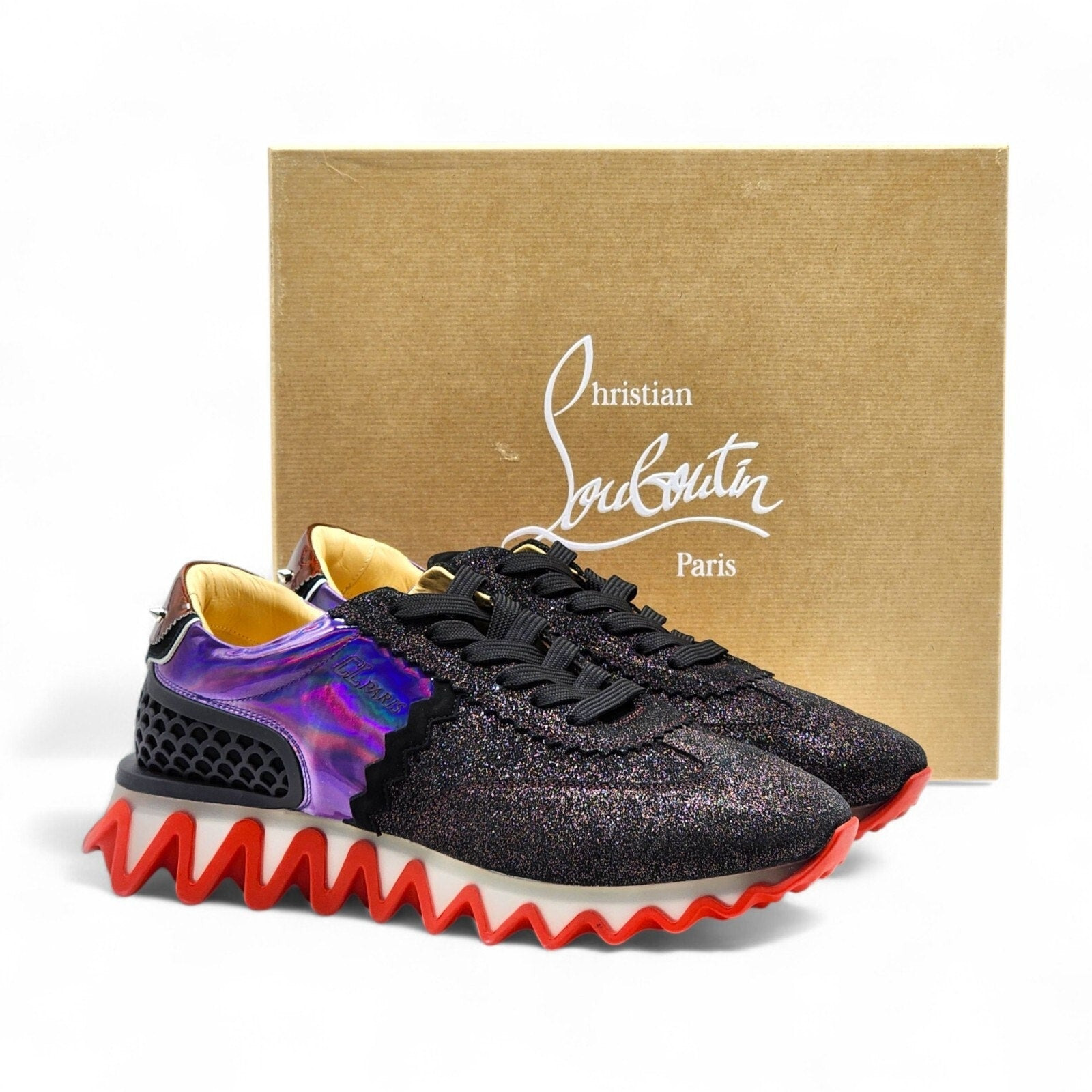 Christian Louboutin Loubishark Glitter Iridescent Sneakers EU 43 US 10 - 2